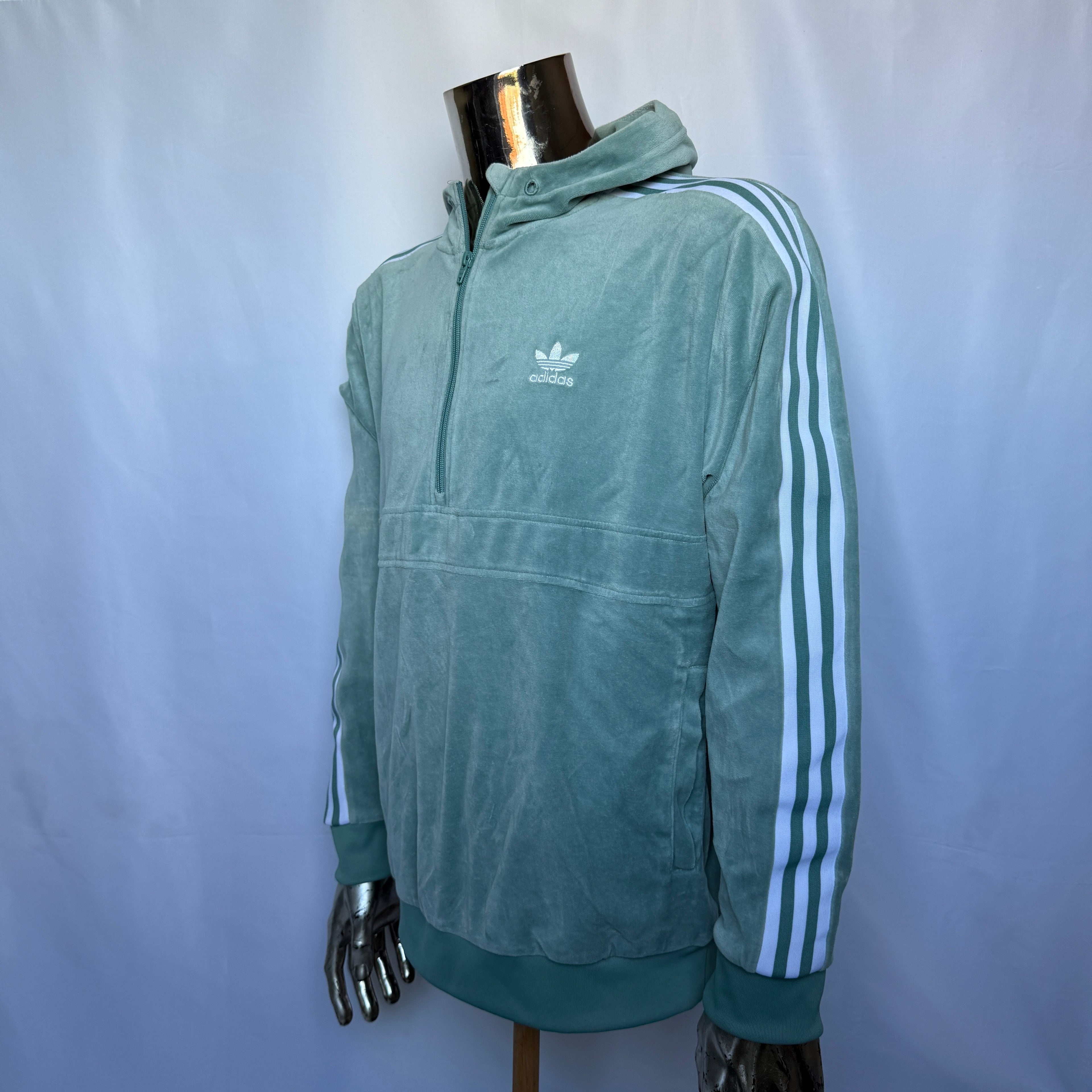 Adidas Originals Velours (Samt) Hoodie – Casual Vintage Style - Größe M