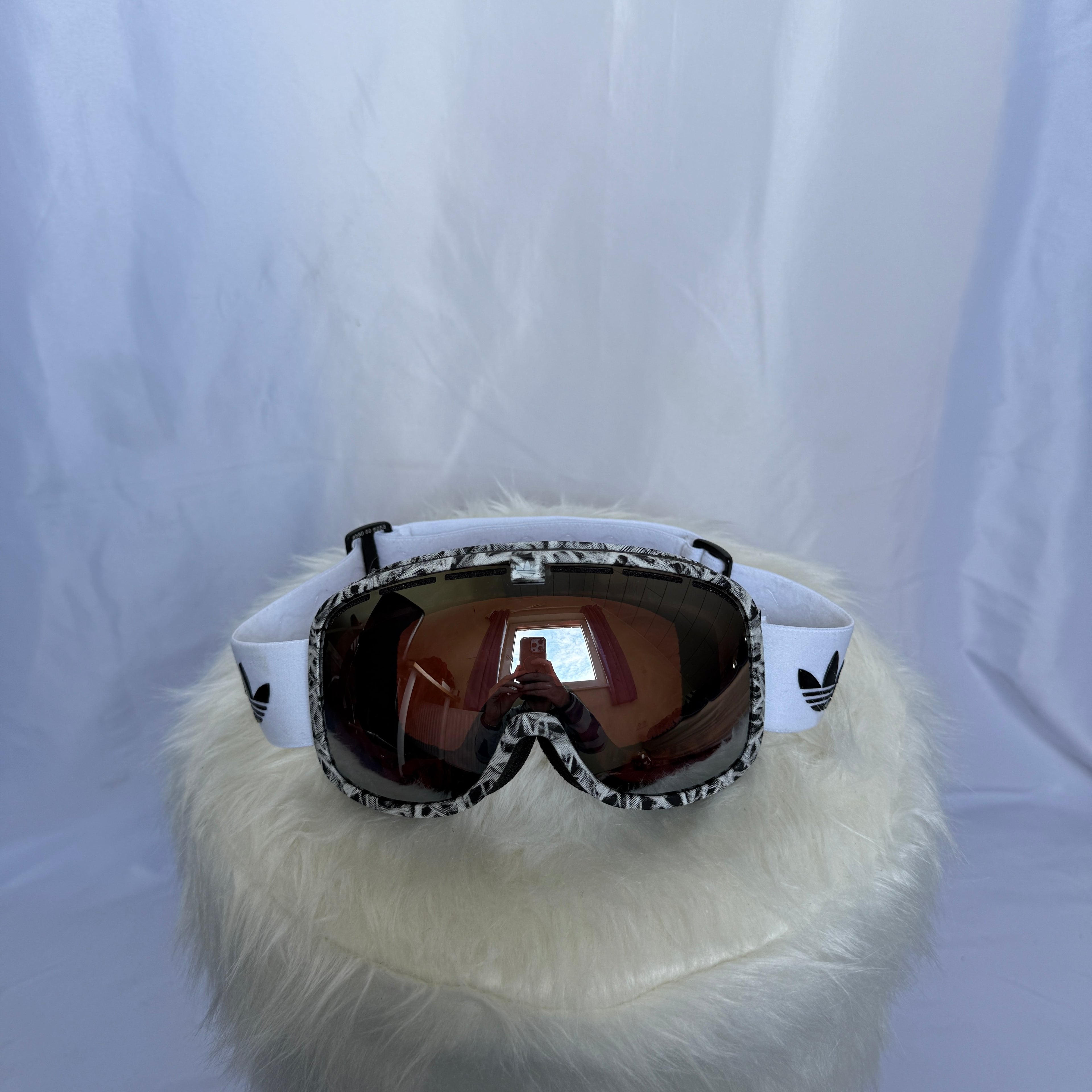 Adidas Originals Skibrille – Trefoil Design Weiß/Schwarz NEU