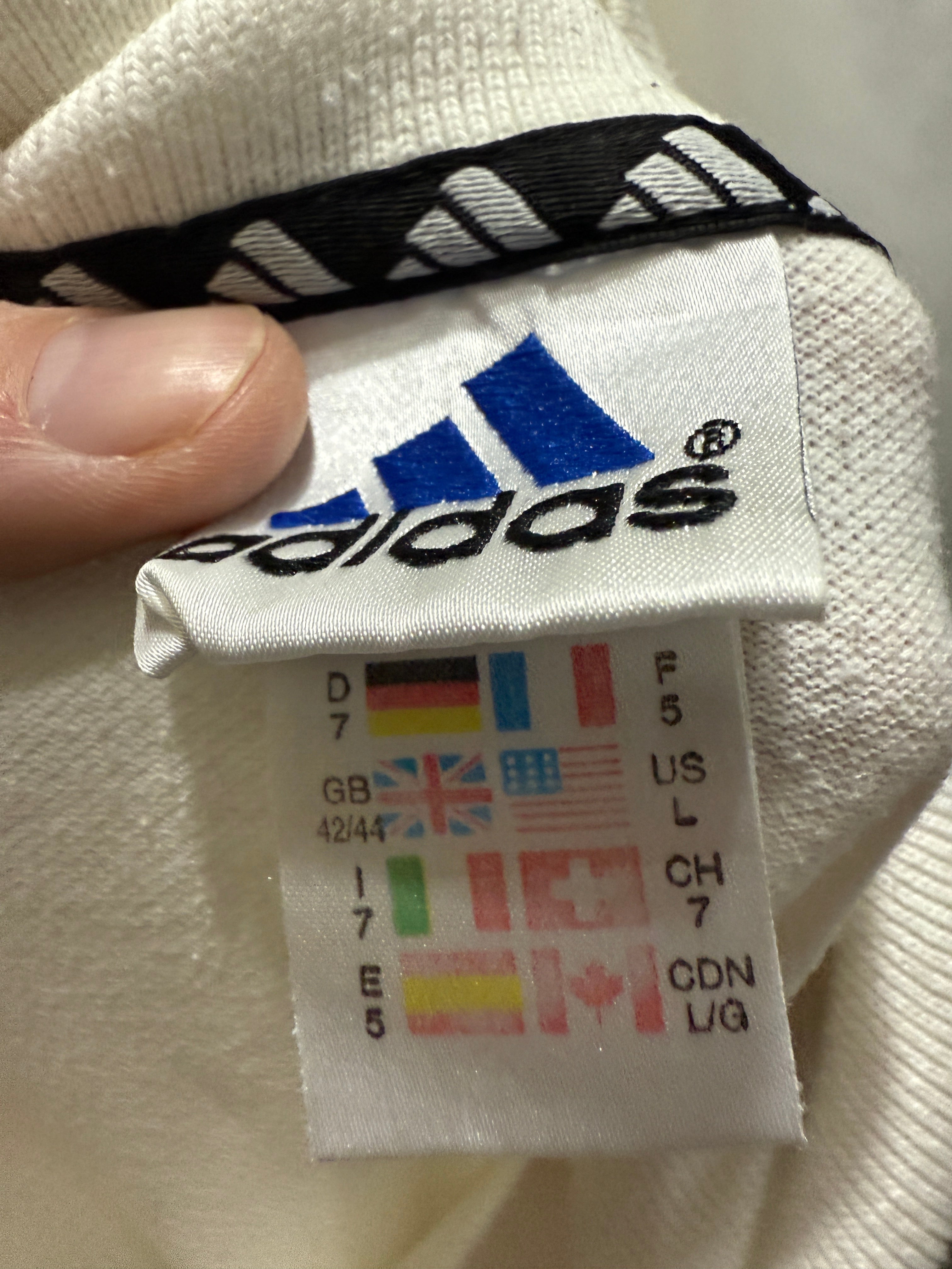 Adidas Polo Shirt – White Classic – Release 2000 Vintage – Größe L