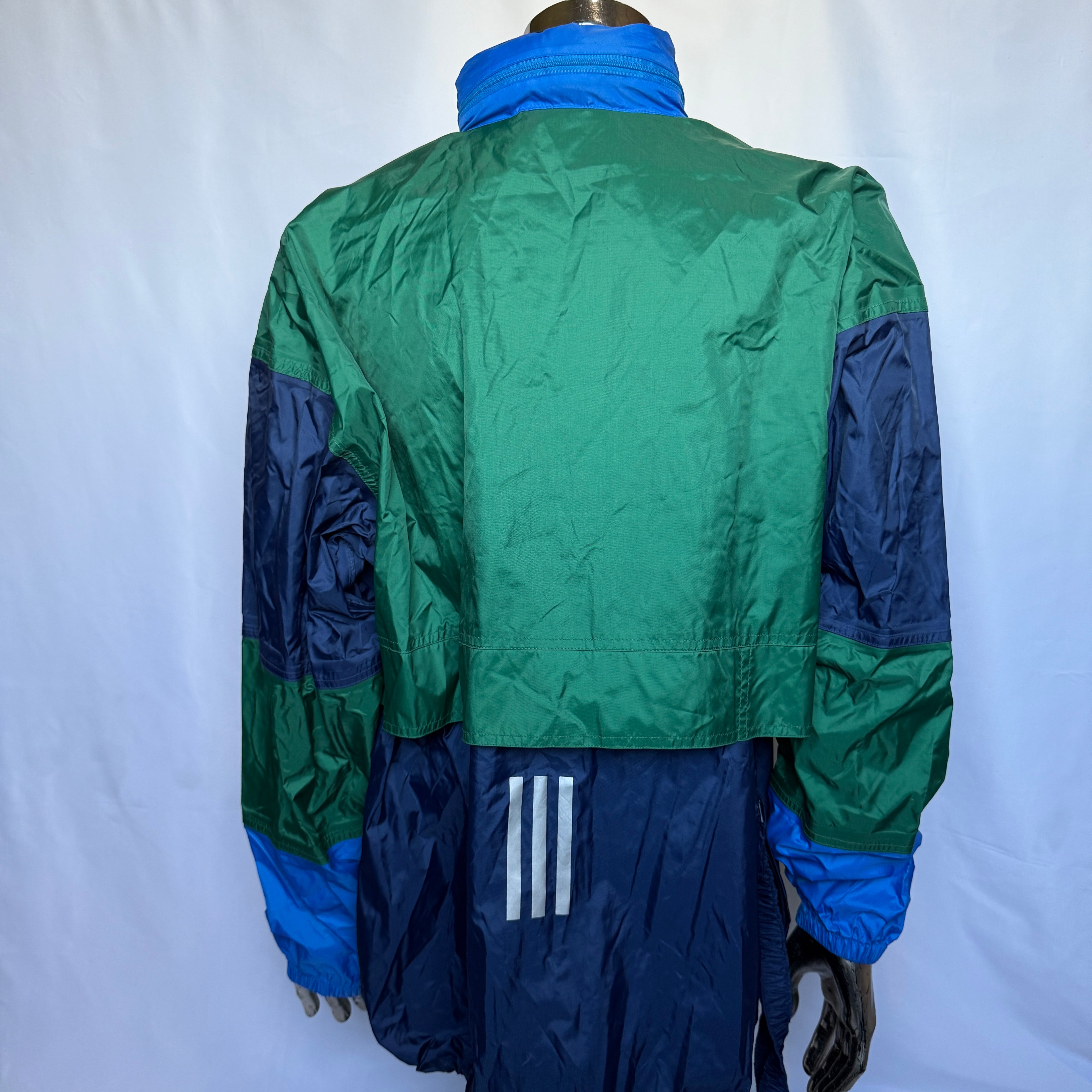 Adidas Vintage Jacke – Multicolor Block Design – 90er Jahre - Größe L