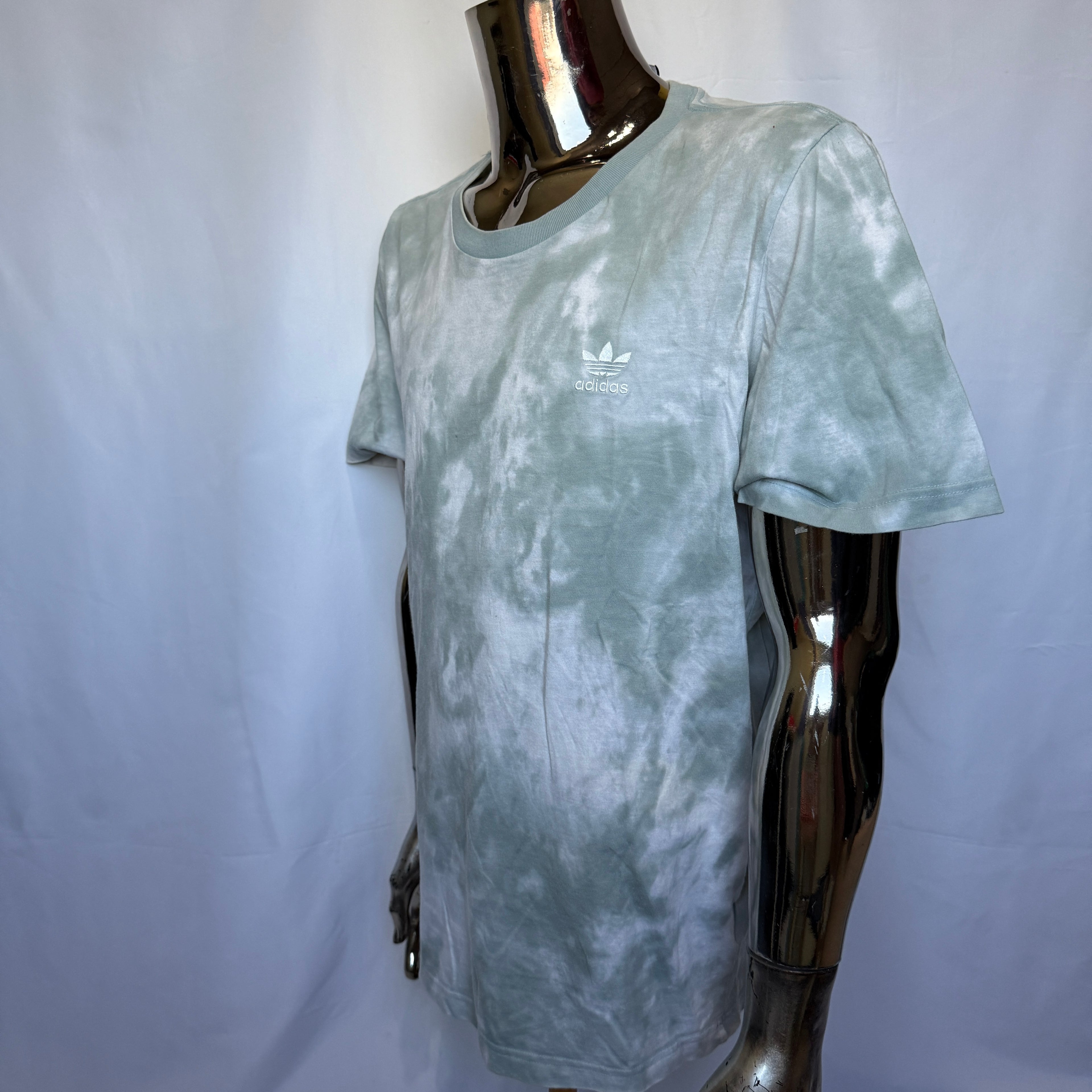 Adidas Originals T-Shirt – “Tie-Dye Pastell Green” – Retro Style - Größe L