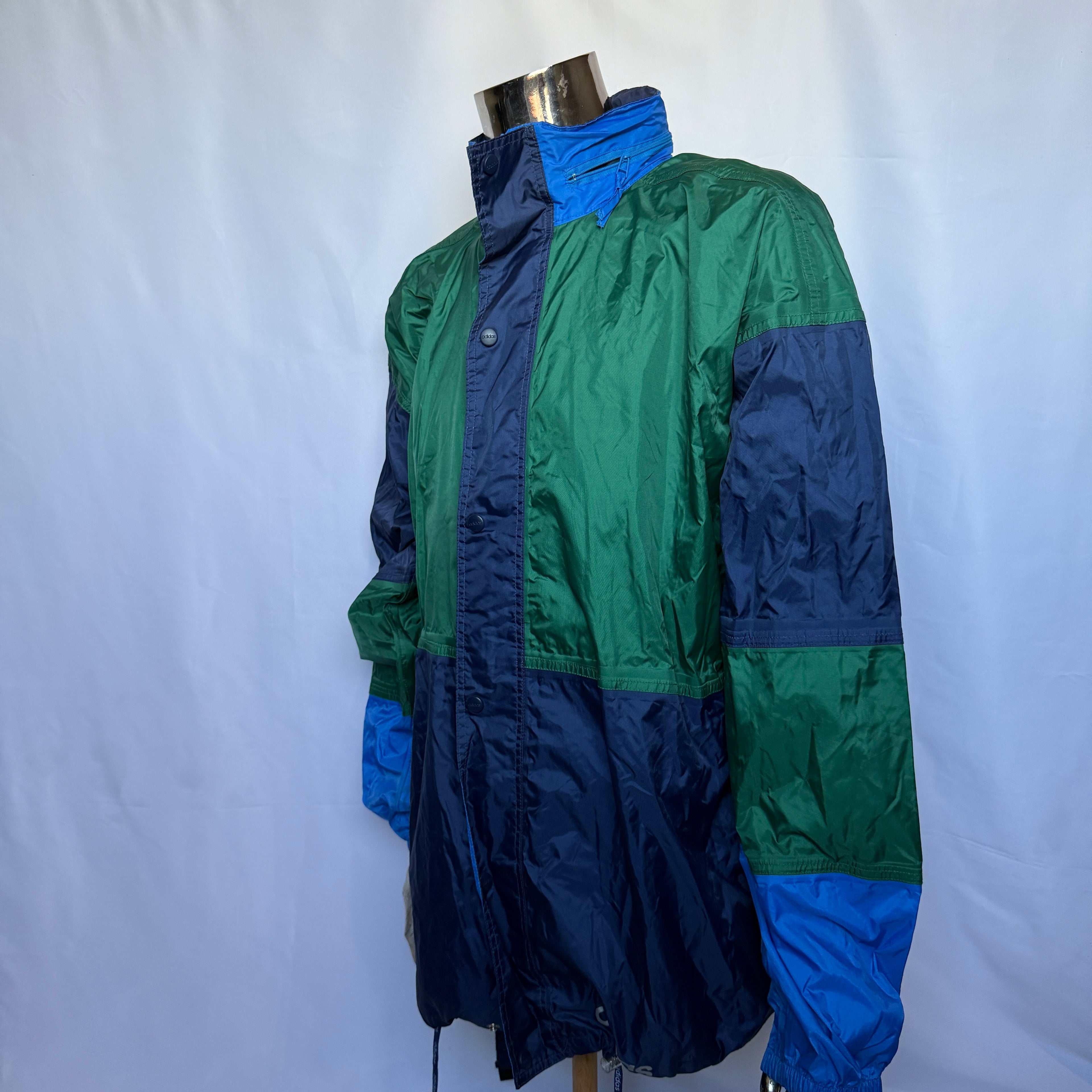 Adidas Vintage Jacke – Multicolor Block Design – 90er Jahre - Größe L