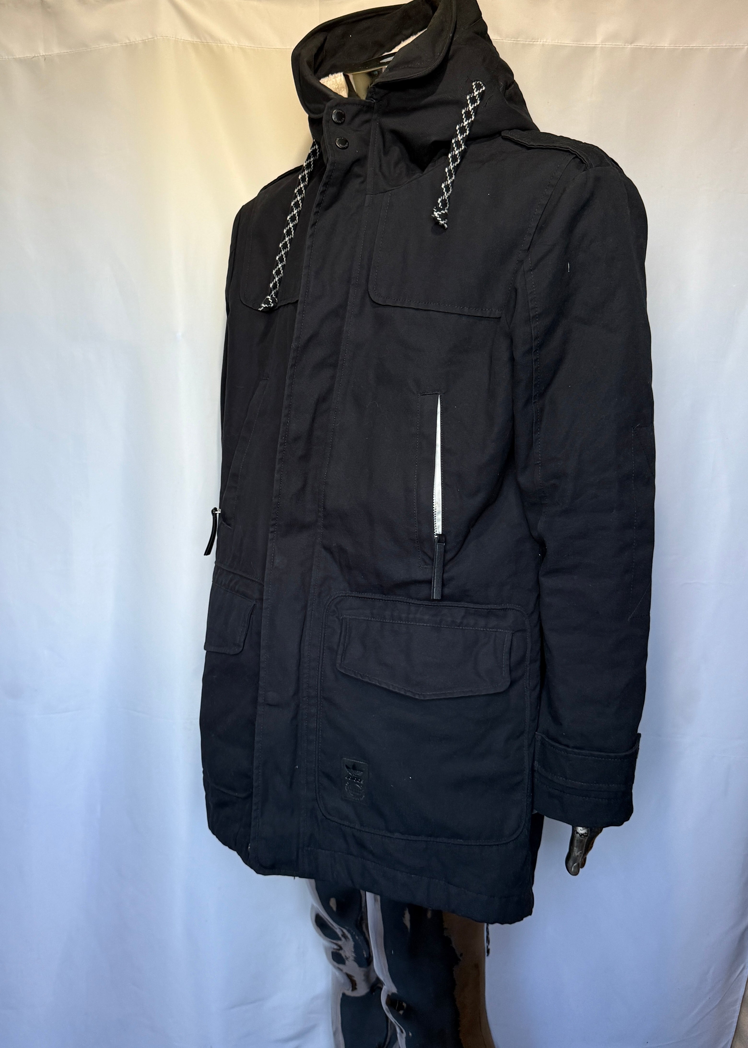 Adidas Jacke (Winterjacke / Übergangsjacke) Teddyfell Innenleben - Retro - Größe M