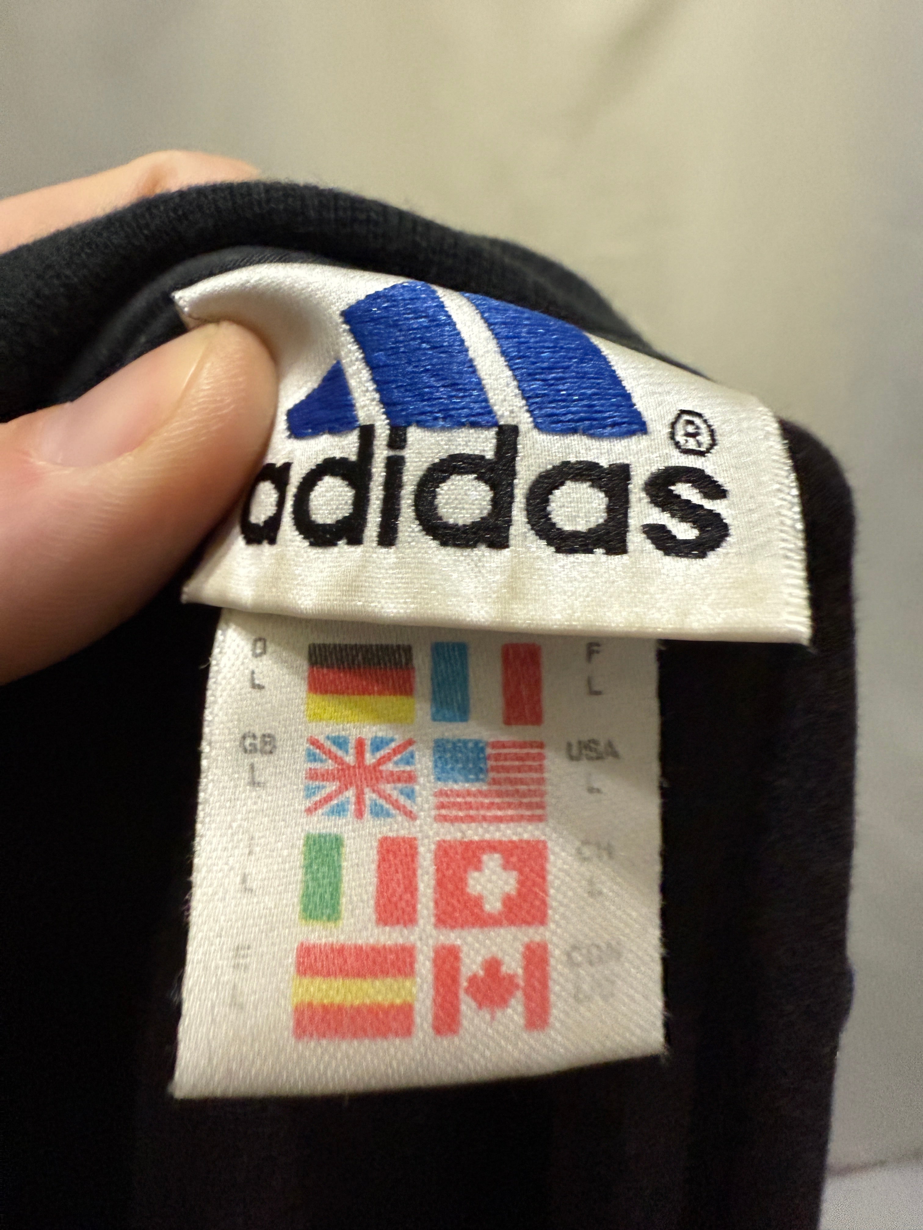 Adidas Performance T-Shirt – Oval Logo – späte 90er / frühe 00er Vintage - Größe L