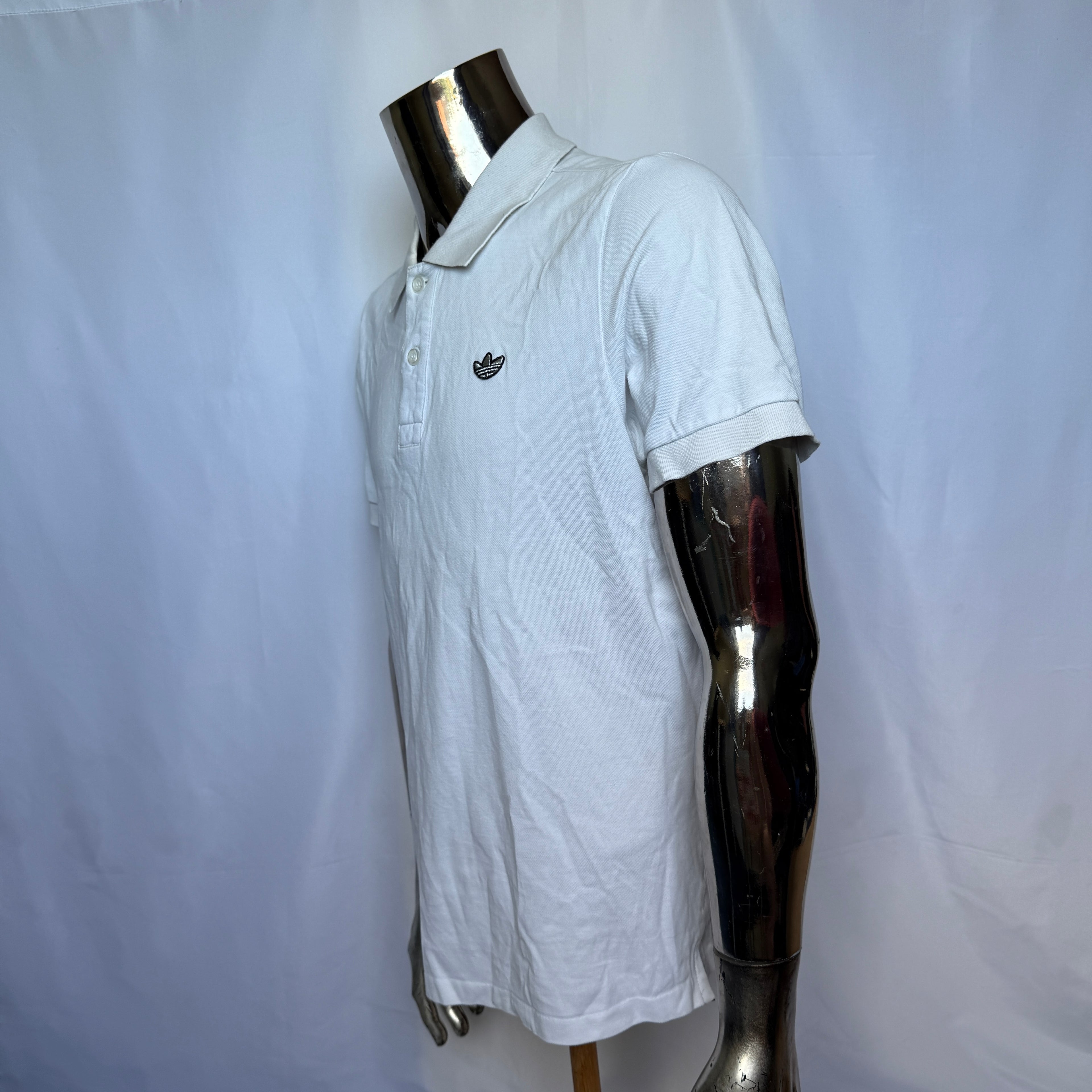 Adidas Originals Polo Shirt – White Trefoil - Sample (selten/Prototyp) - Größe L