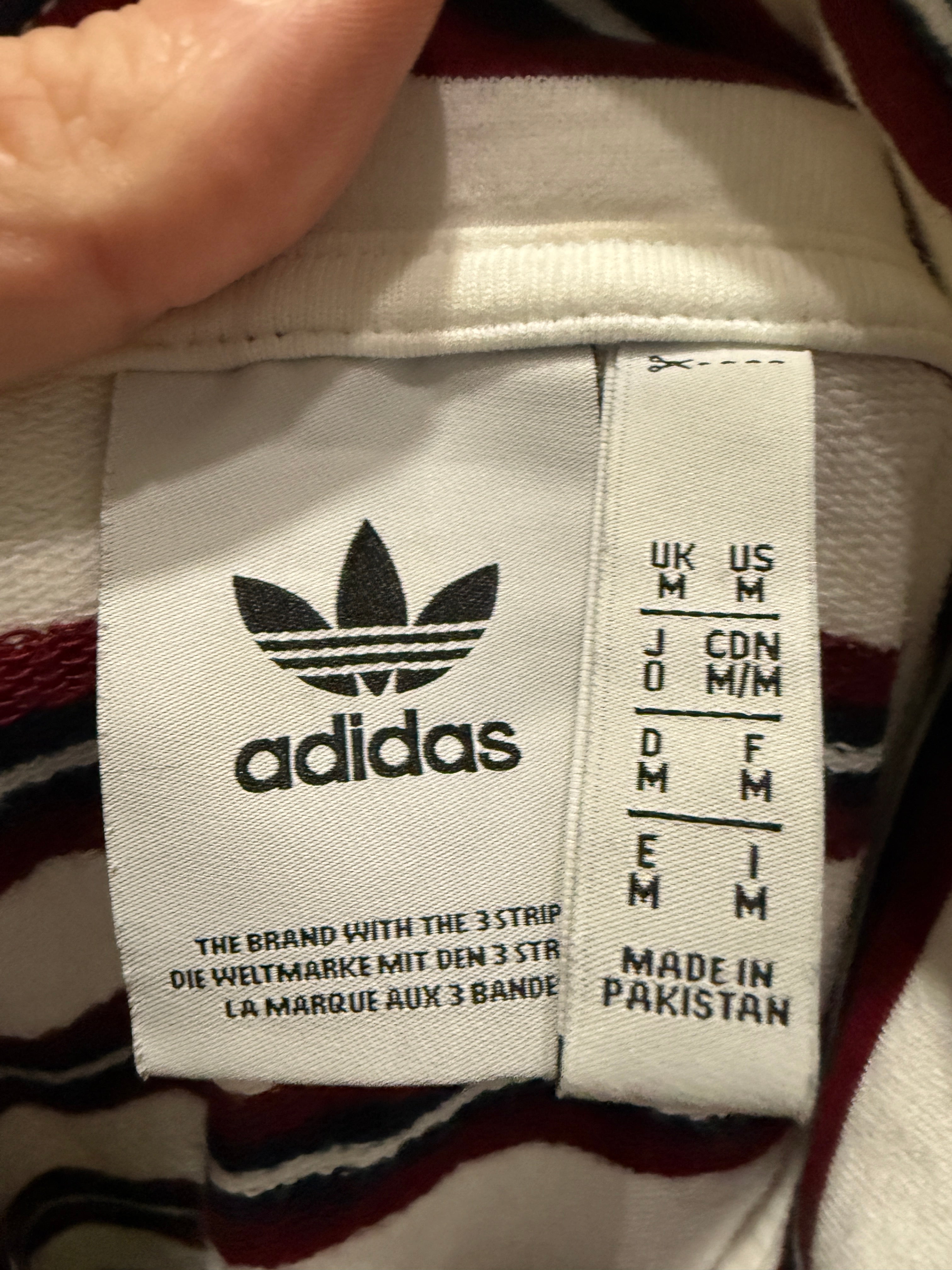 Adidas Longsleeve / Polo / Sweatshirt – Striped Retro Style – Größe M