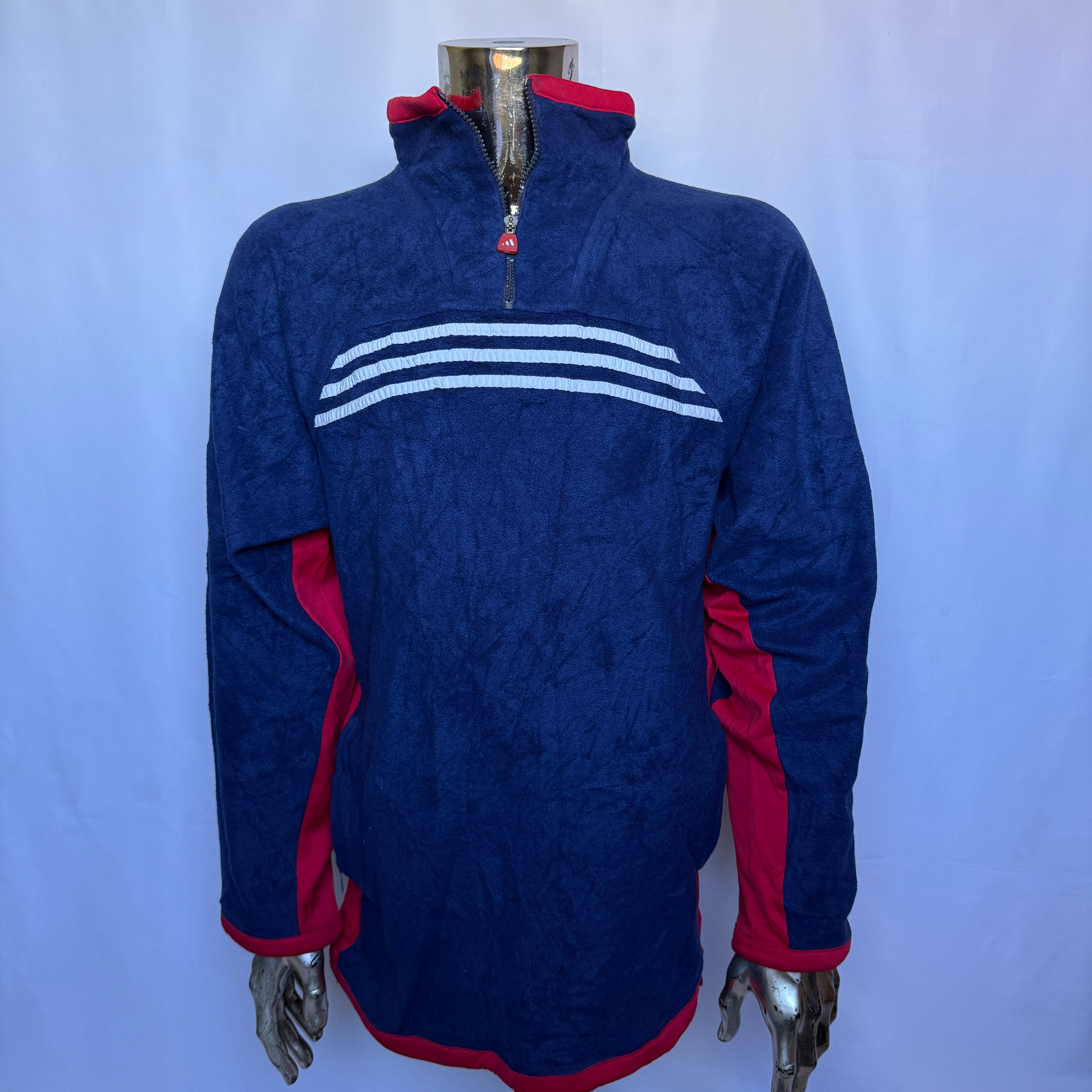 Adidas Fleece Pullover / Sweatshirt – frühe 90er Jahre (Sample, selten) – Größe XL