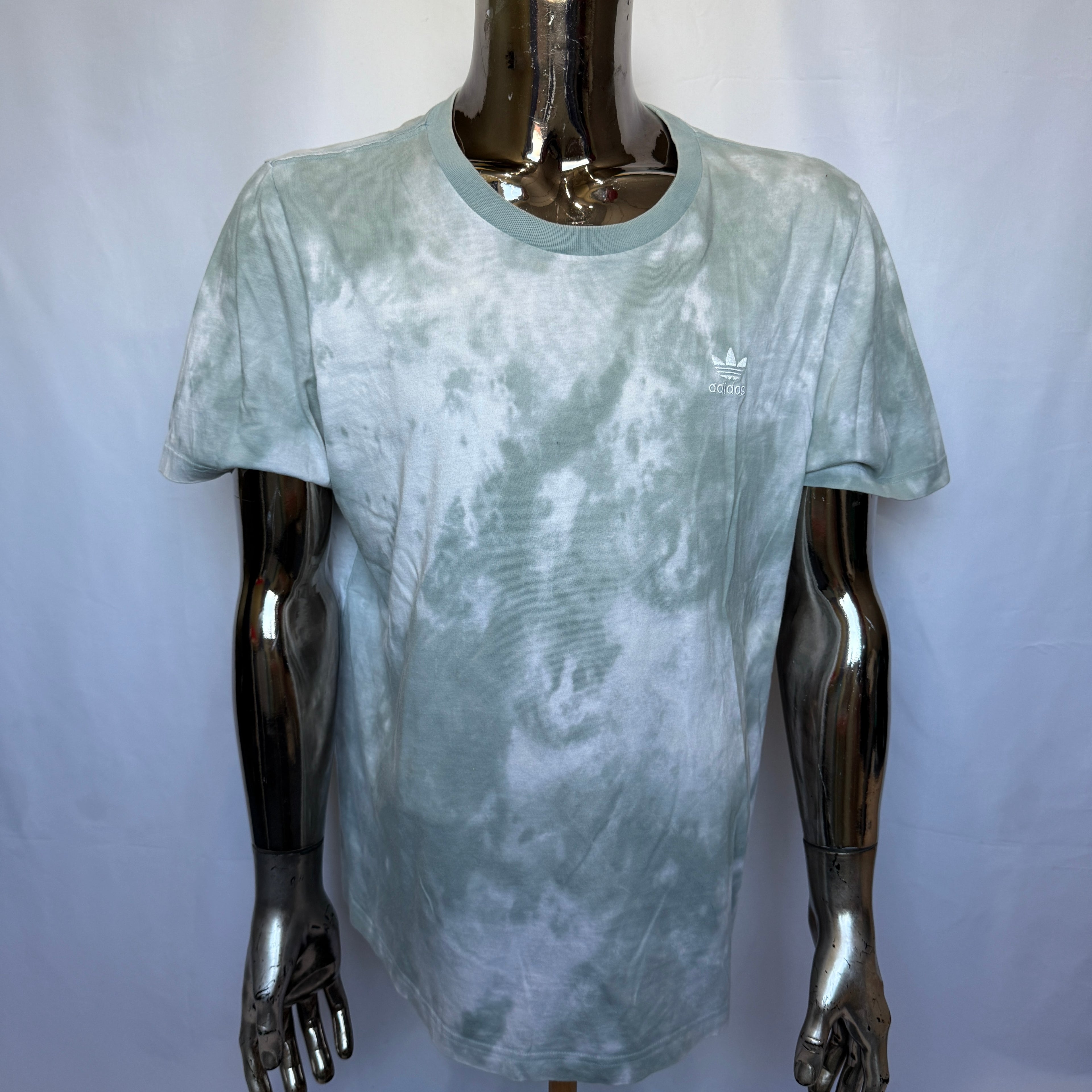 Adidas Originals T-Shirt – “Tie-Dye Pastell Green” – Retro Style - Größe L