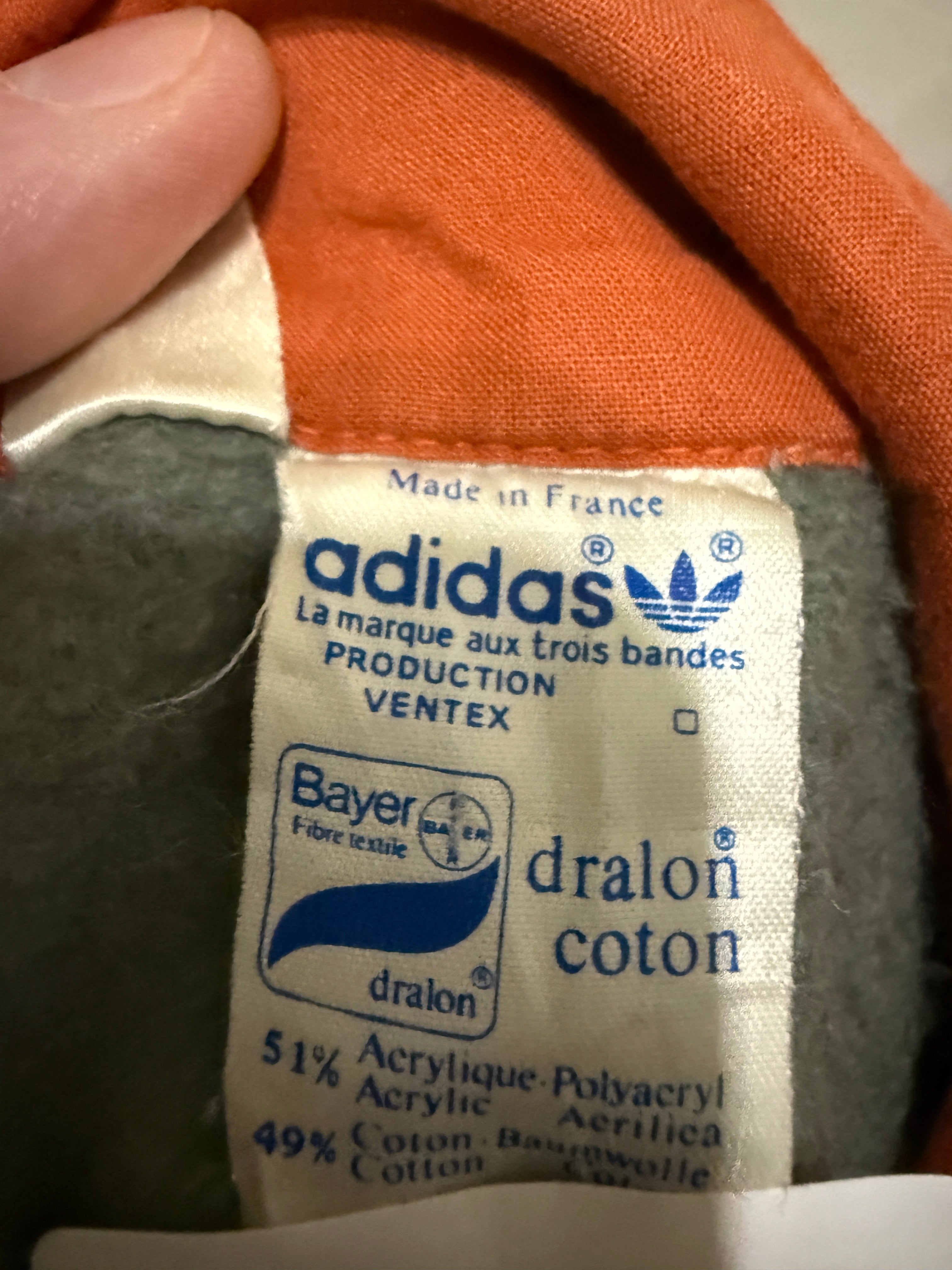 Adidas Vintage Sweatshirt / Polo – Made in France – 80er Jahre (Vintage / Rarität) - Größe L