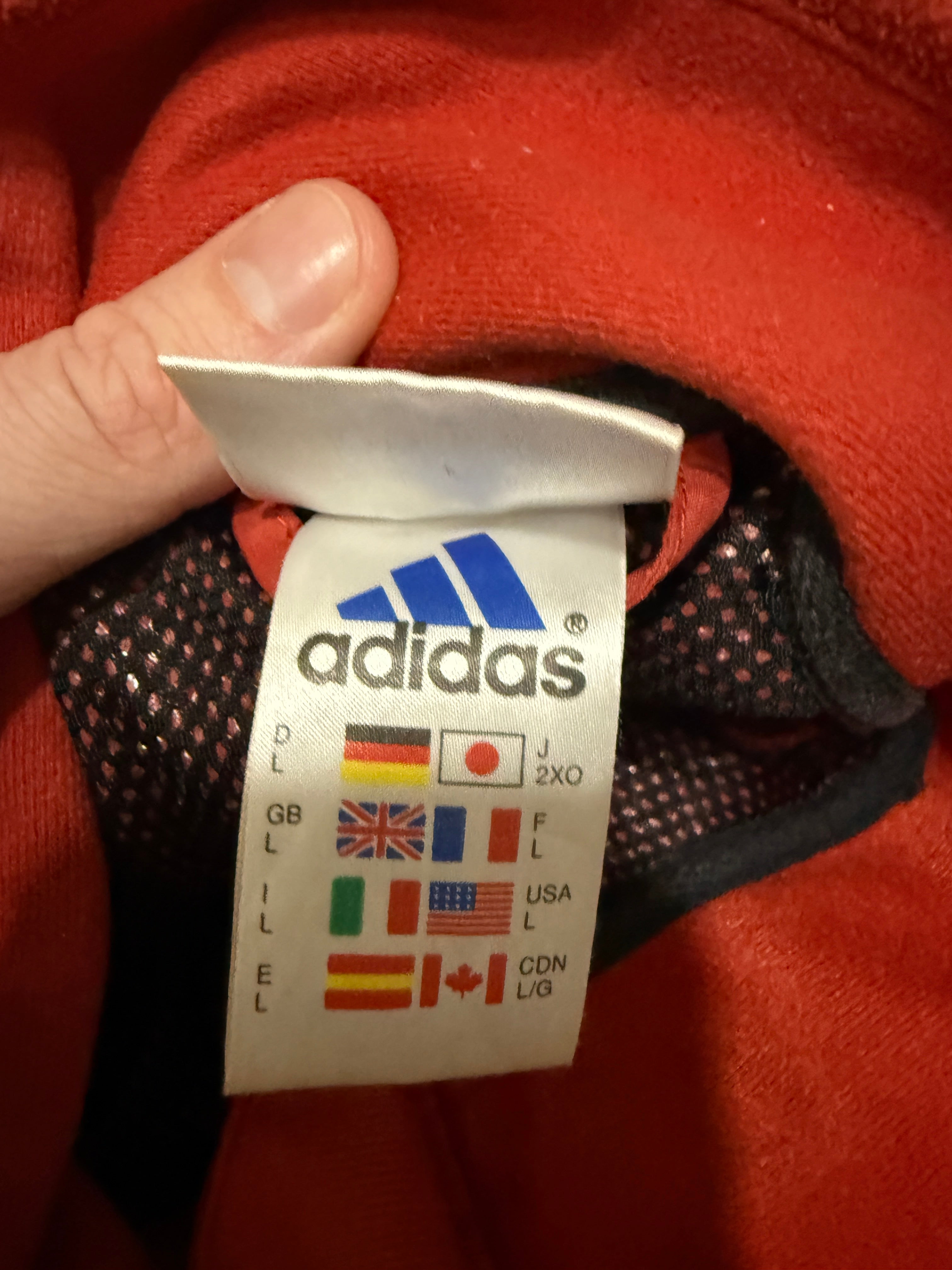 Adidas Half-Zip Fleece Pullover / Sweatshirt – späte 1990er Vintage - Größe L