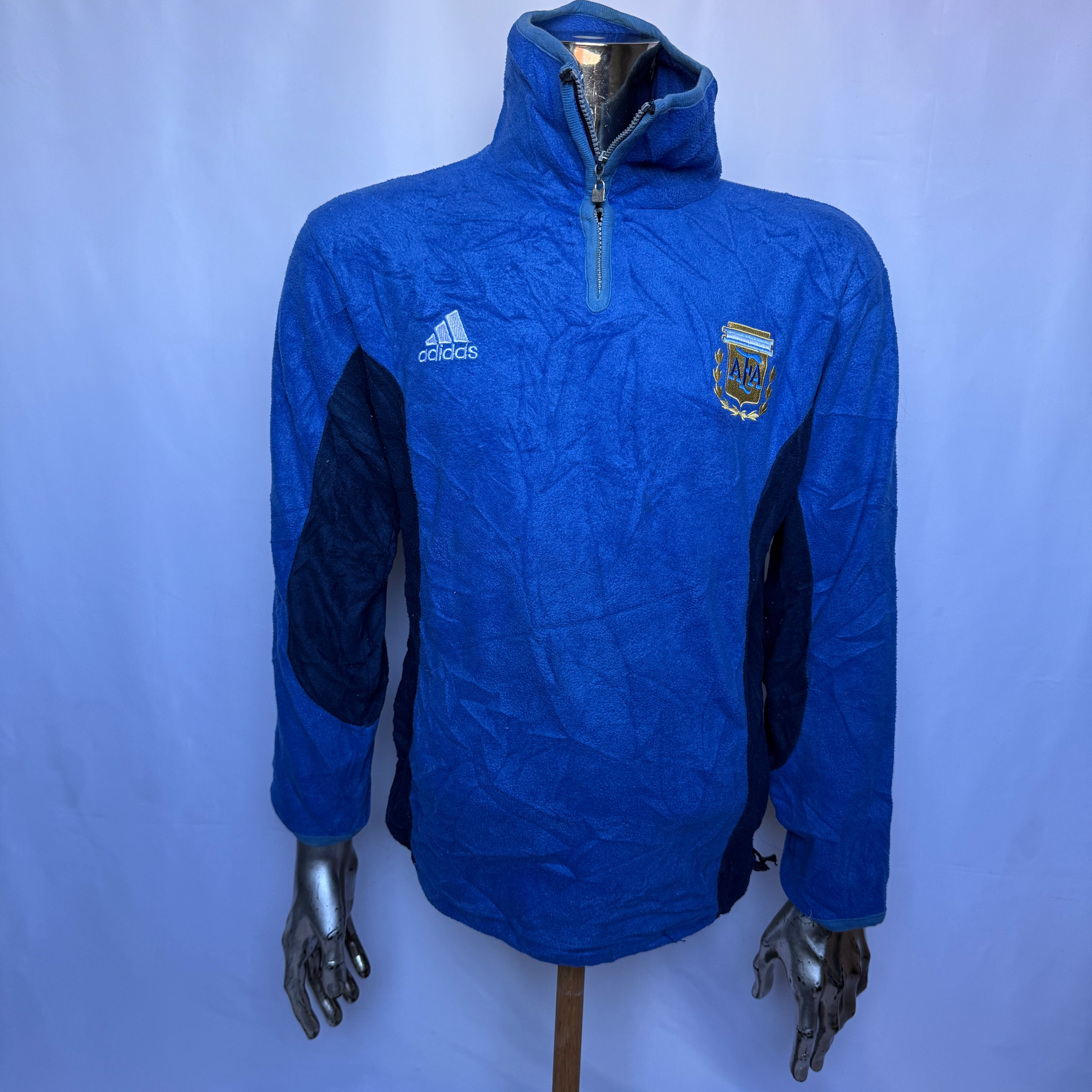 Adidas Argentinien Pullover / Sweatshirt Fleece – 1999 Vintage selten - Größe M
