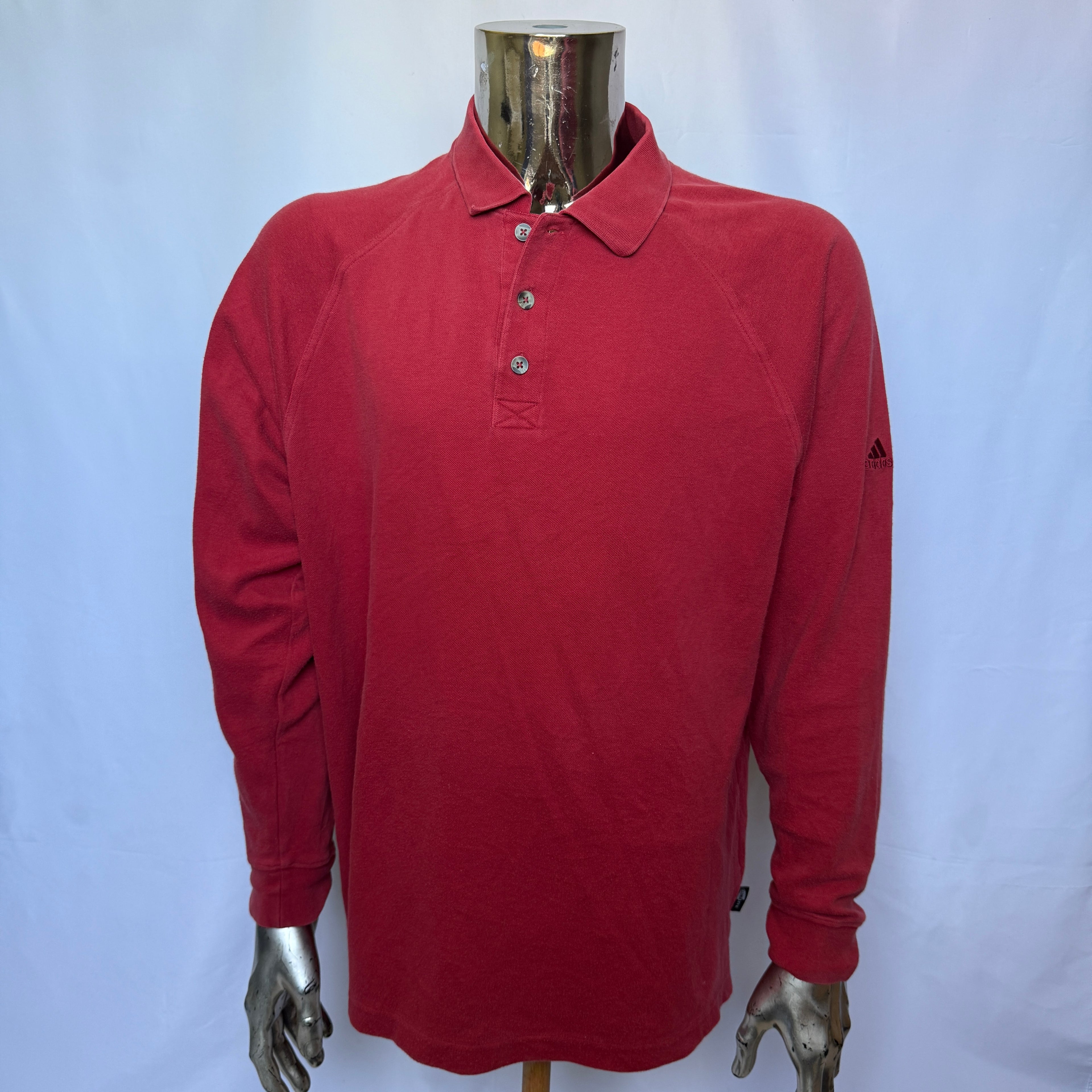 Adidas Climalite Stretch Longsleeve Polo – Deep Red – Release 2004 – Größe M