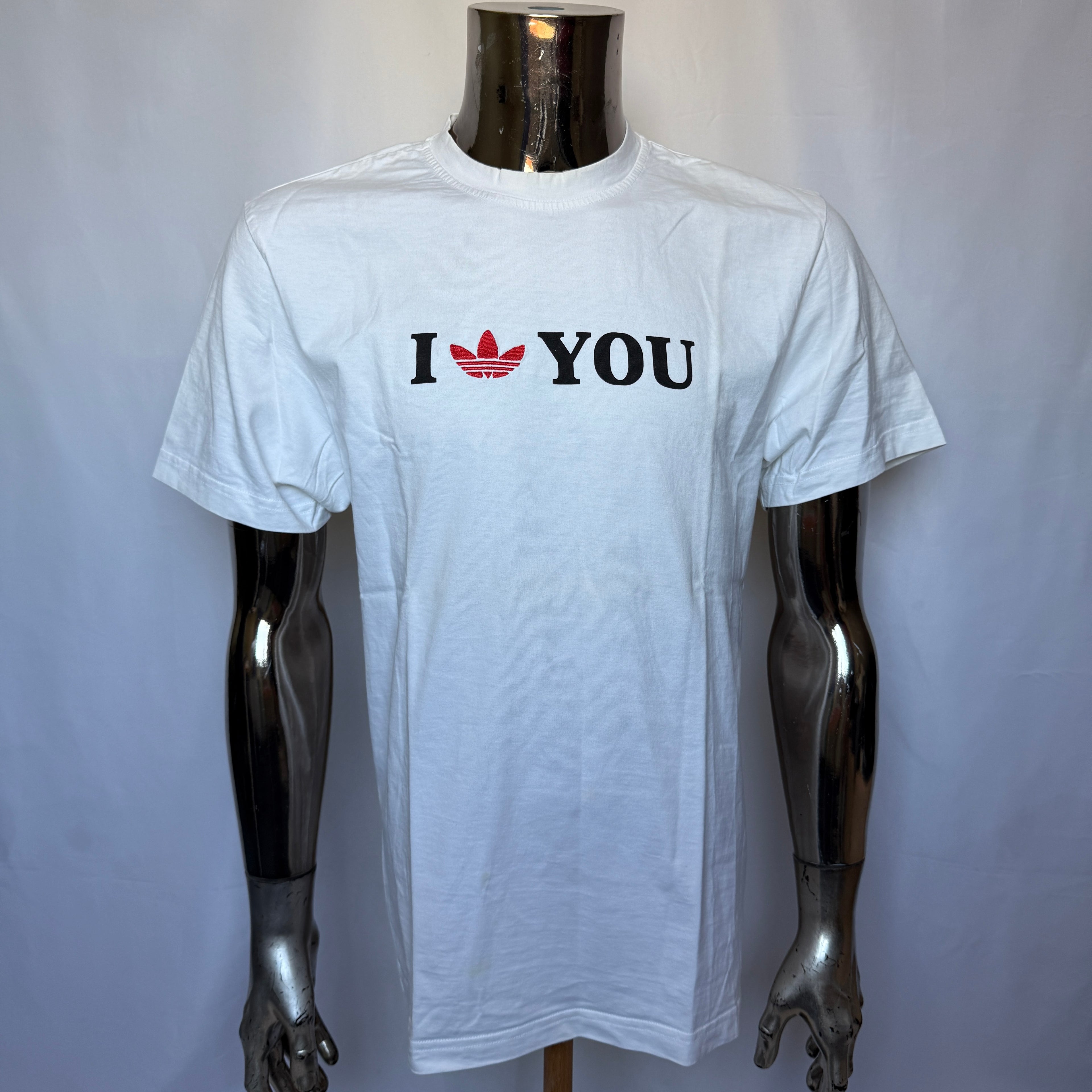 Adidas Originals “I ♥ YOU” T-Shirt  – 00er Jahre (Vintage / Rarität) - Größe L