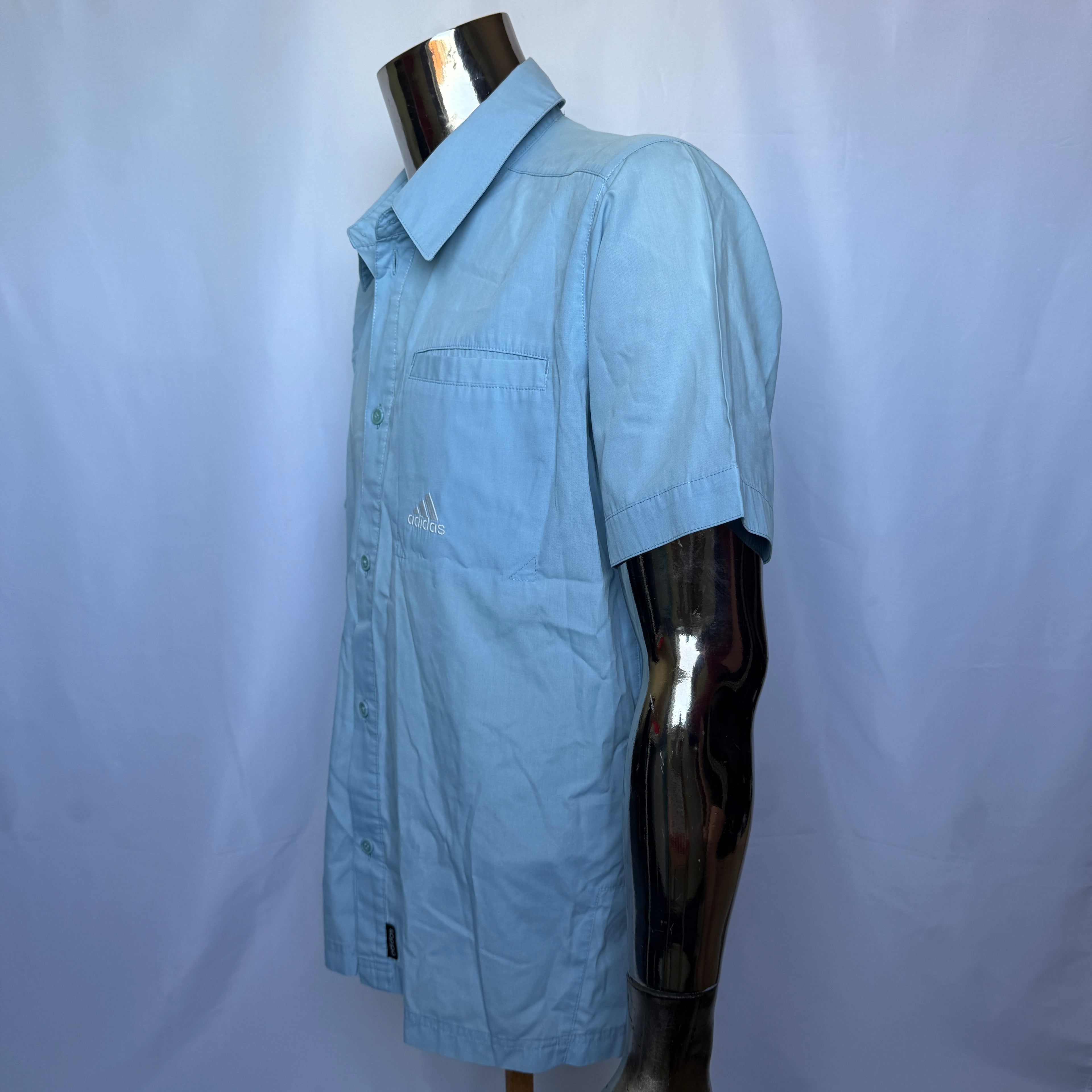 Adidas Kurzarm Hemd – frühe 00er Vintage - Größe L