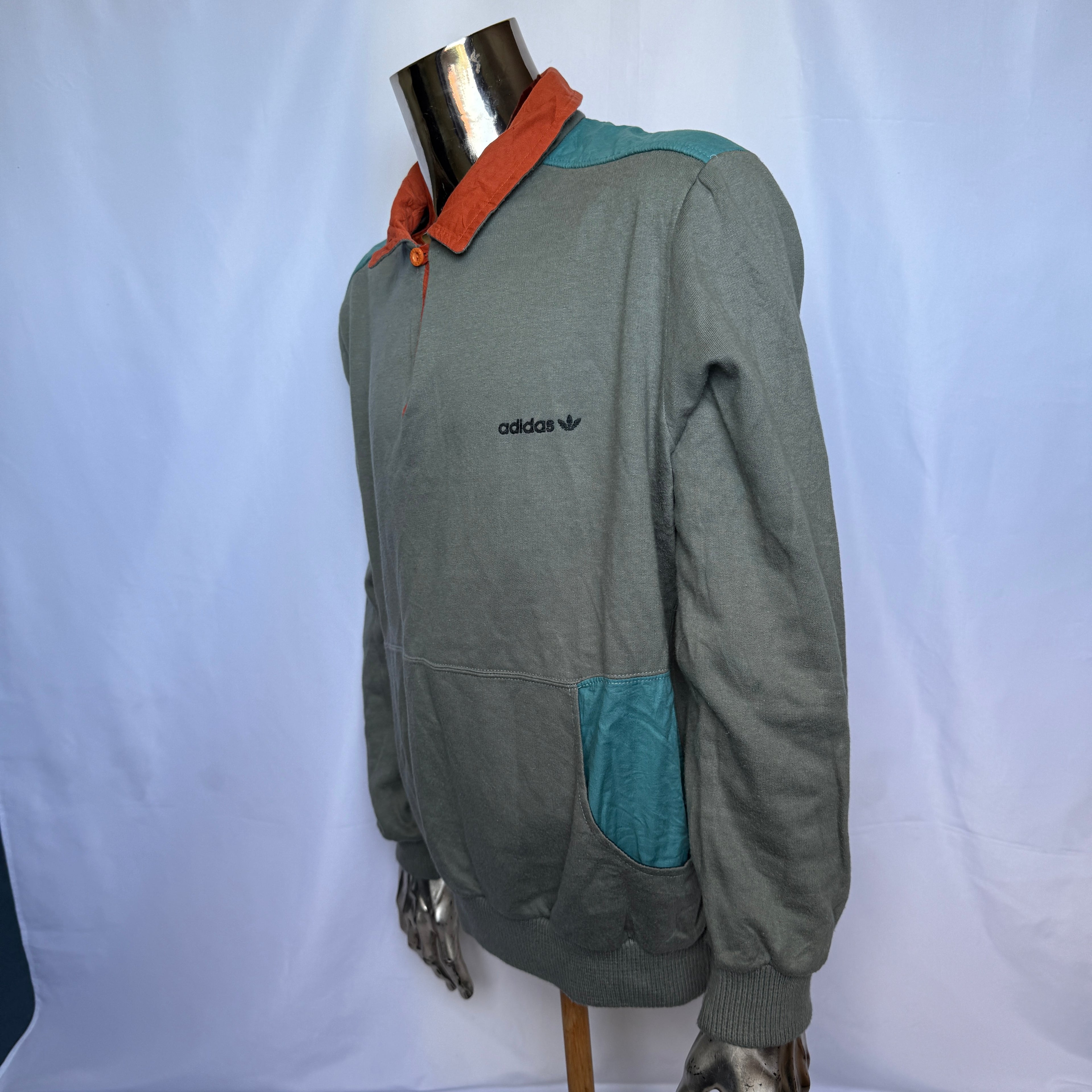 Adidas Vintage Sweatshirt / Polo – Made in France – 80er Jahre (Vintage / Rarität) - Größe L