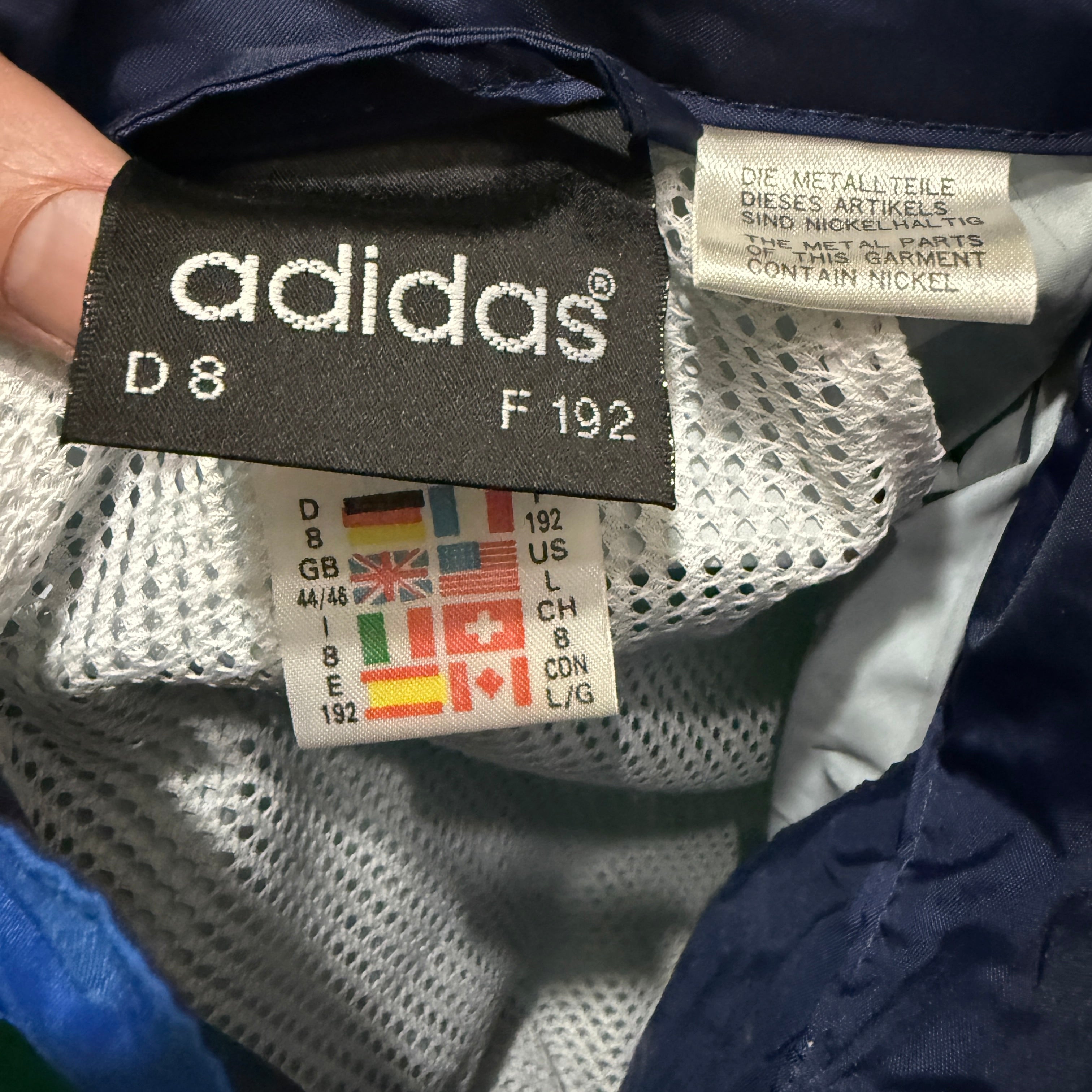 Adidas Vintage Jacke – Multicolor Block Design – 90er Jahre - Größe L