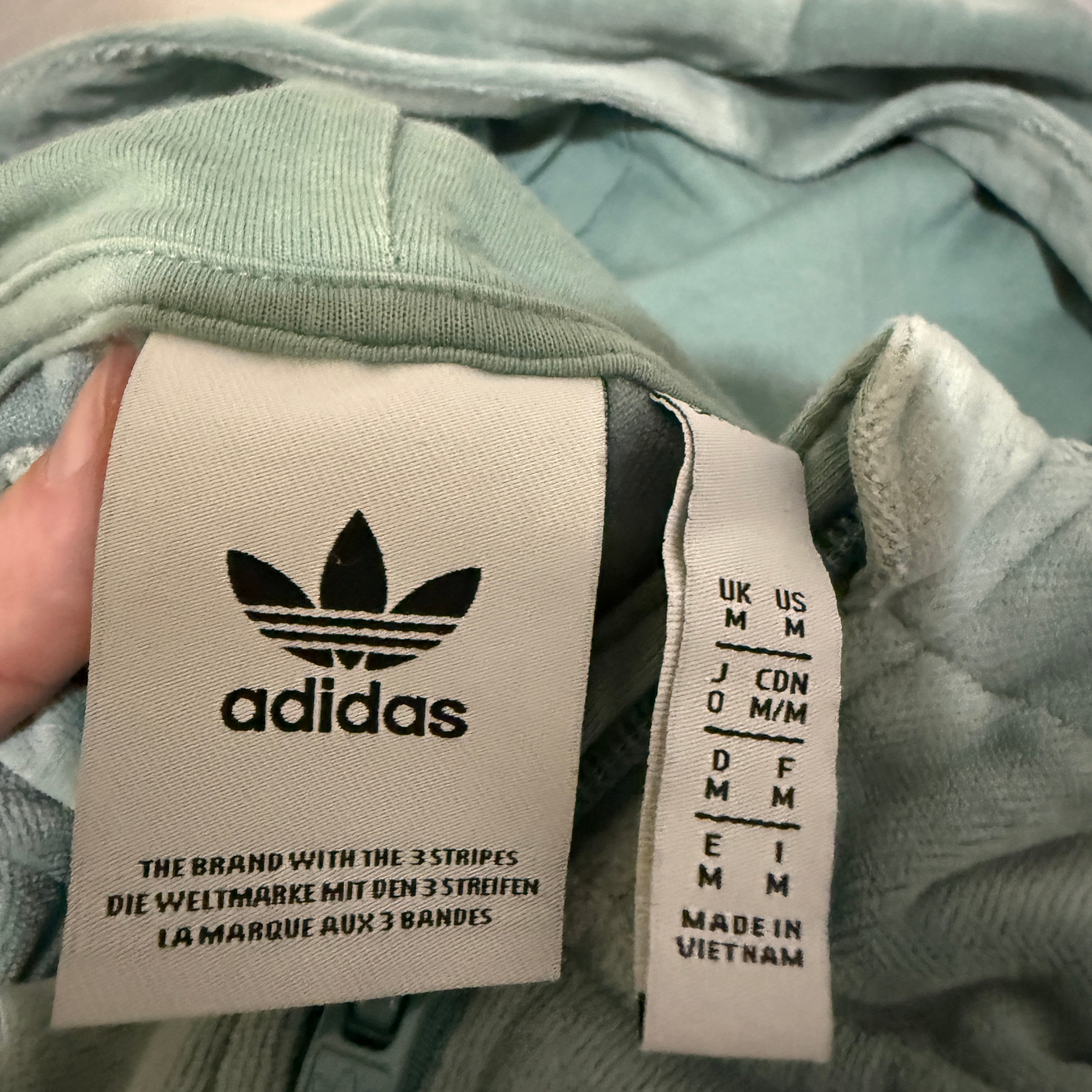 Adidas Originals Velours (Samt) Hoodie – Casual Vintage Style - Größe M