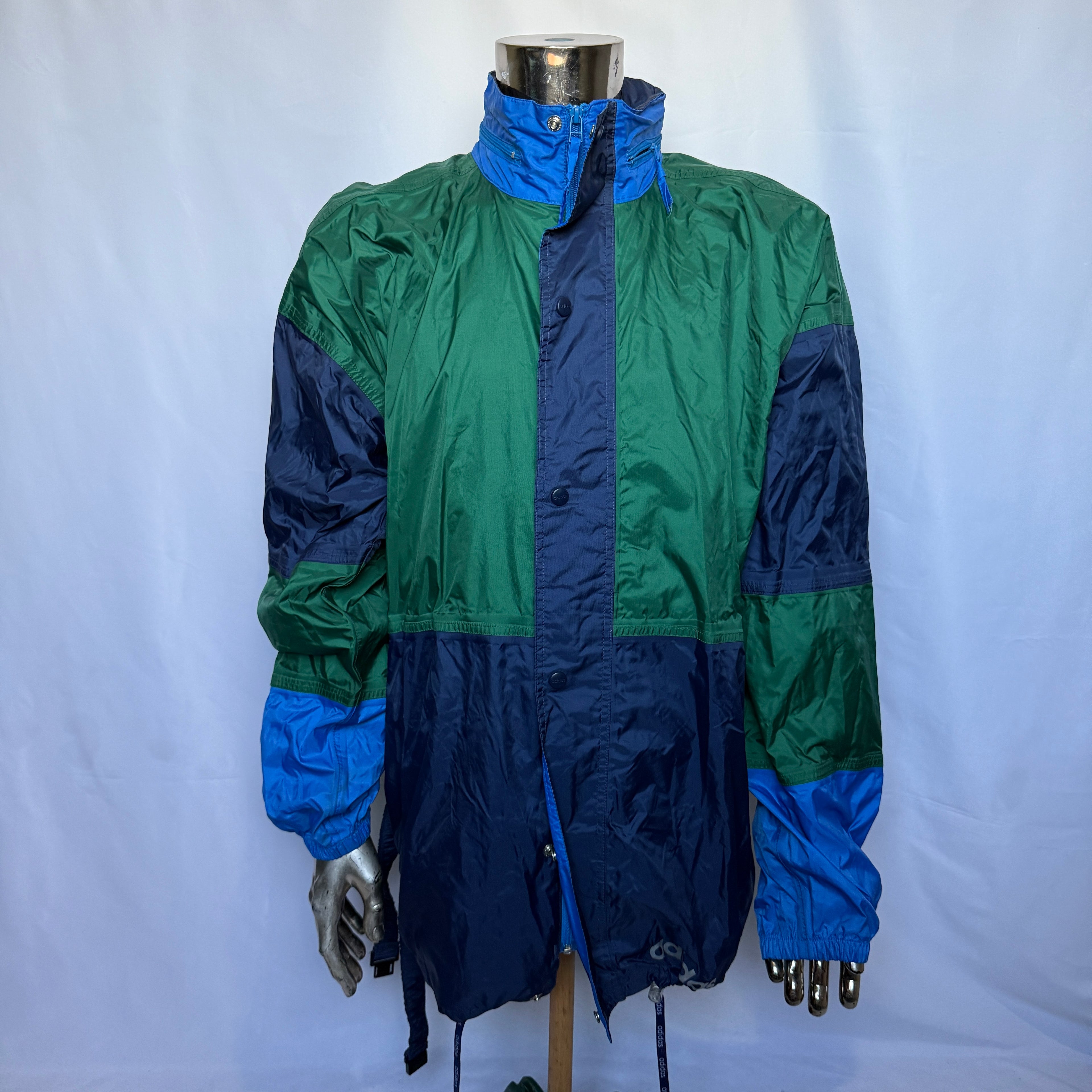 Adidas Vintage Jacke – Multicolor Block Design – 90er Jahre - Größe L