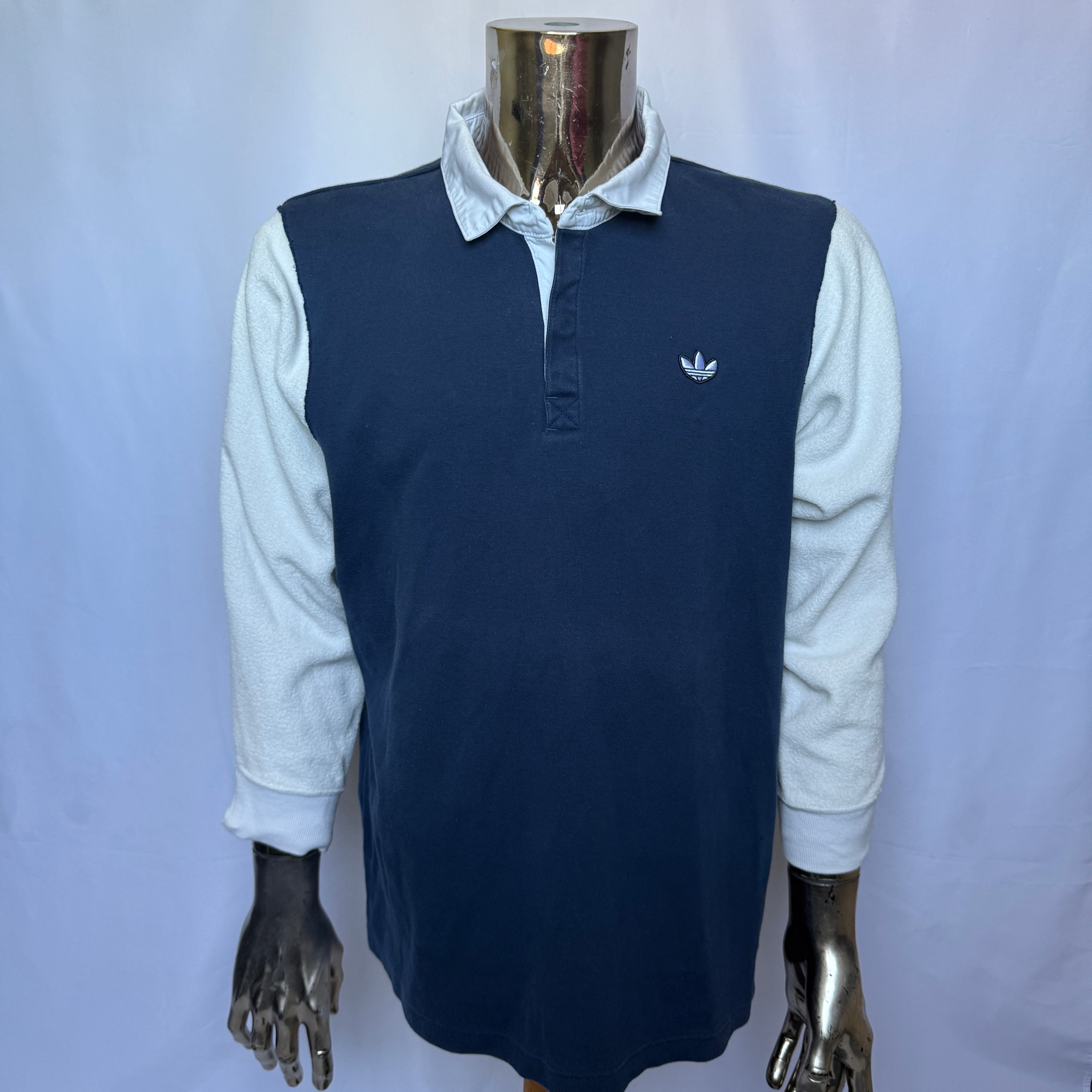 Adidas Originals Longsleeve Polo – Two-Tone College Style – Größe L