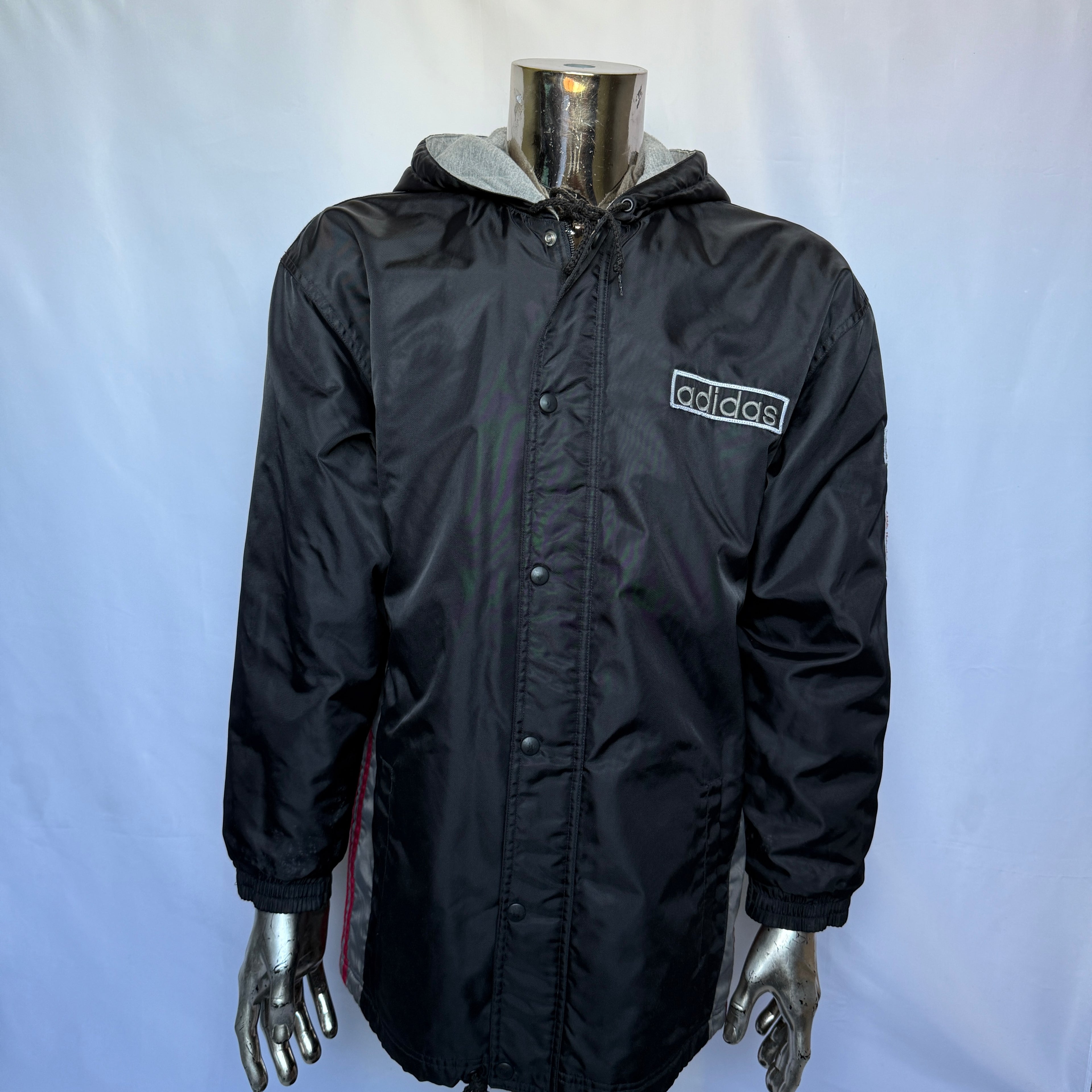 Adidas Coach Jacke / Herbst - Winterjacke– 90er Jahre Vintage - Größe XL