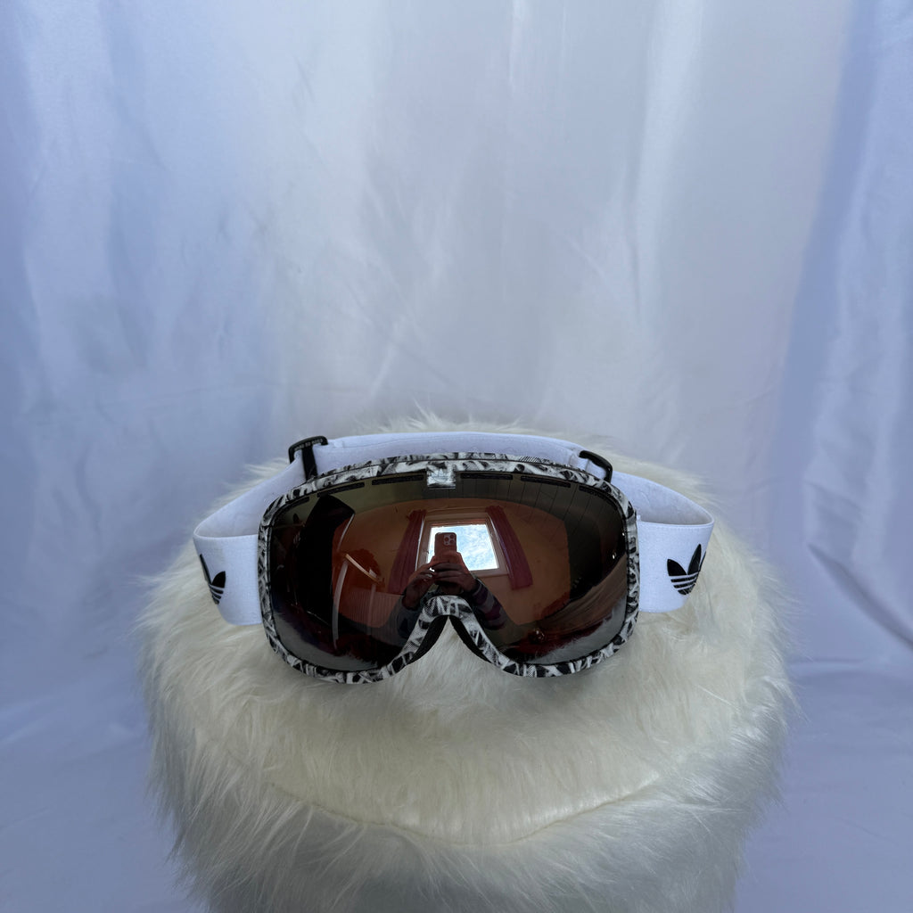 Adidas Originals Skibrille – Trefoil Design Weiß/Schwarz NEU