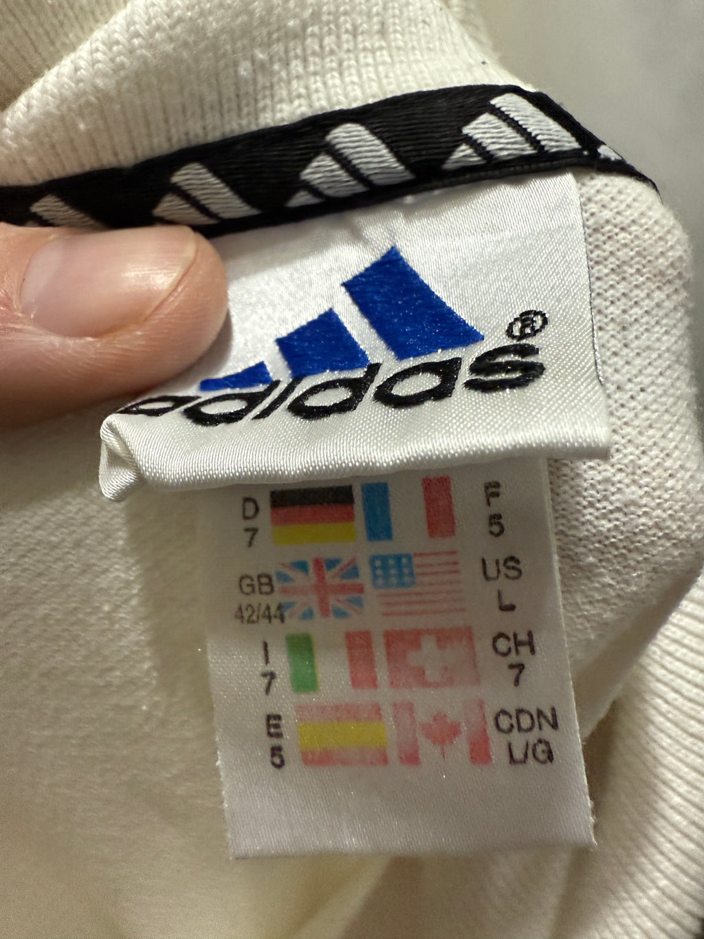 Adidas Polo Shirt – White Classic – Release 2000 Vintage – Größe L