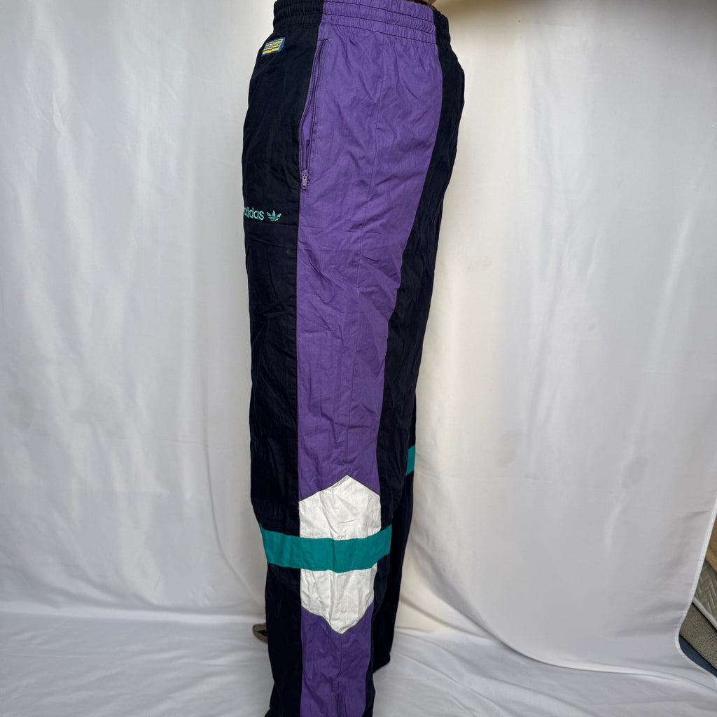 Adidas Originals Nylon Jogginghose / Trainingshose - frühe 90er Jahre Vintage - Größe L