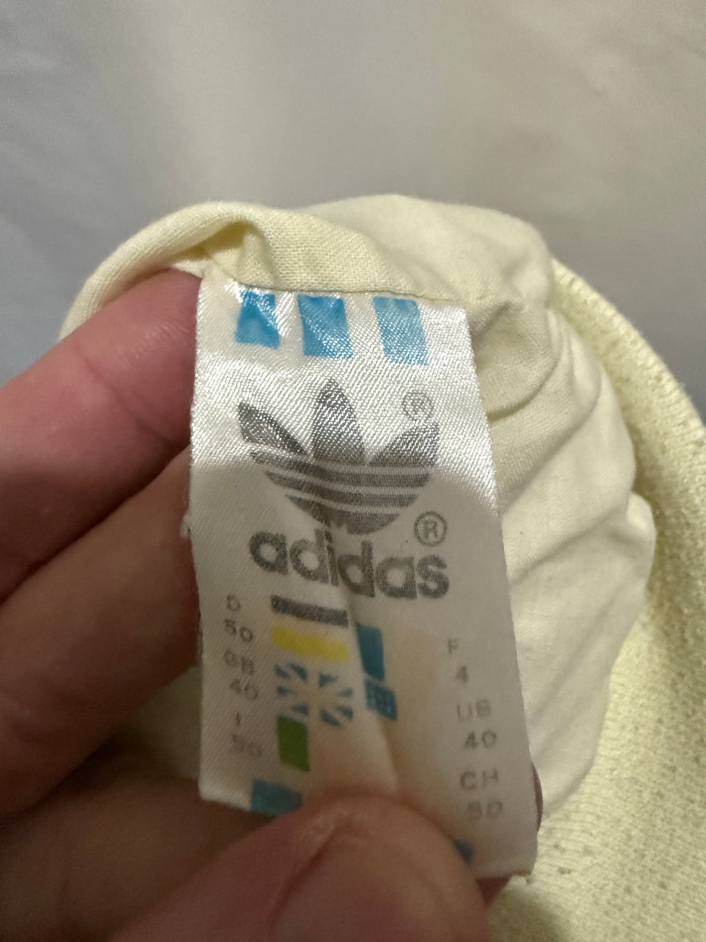 Adidas Originals Jacke- Off-White Minimal Look – 80er/90er Jahre Vintage - Gr. L