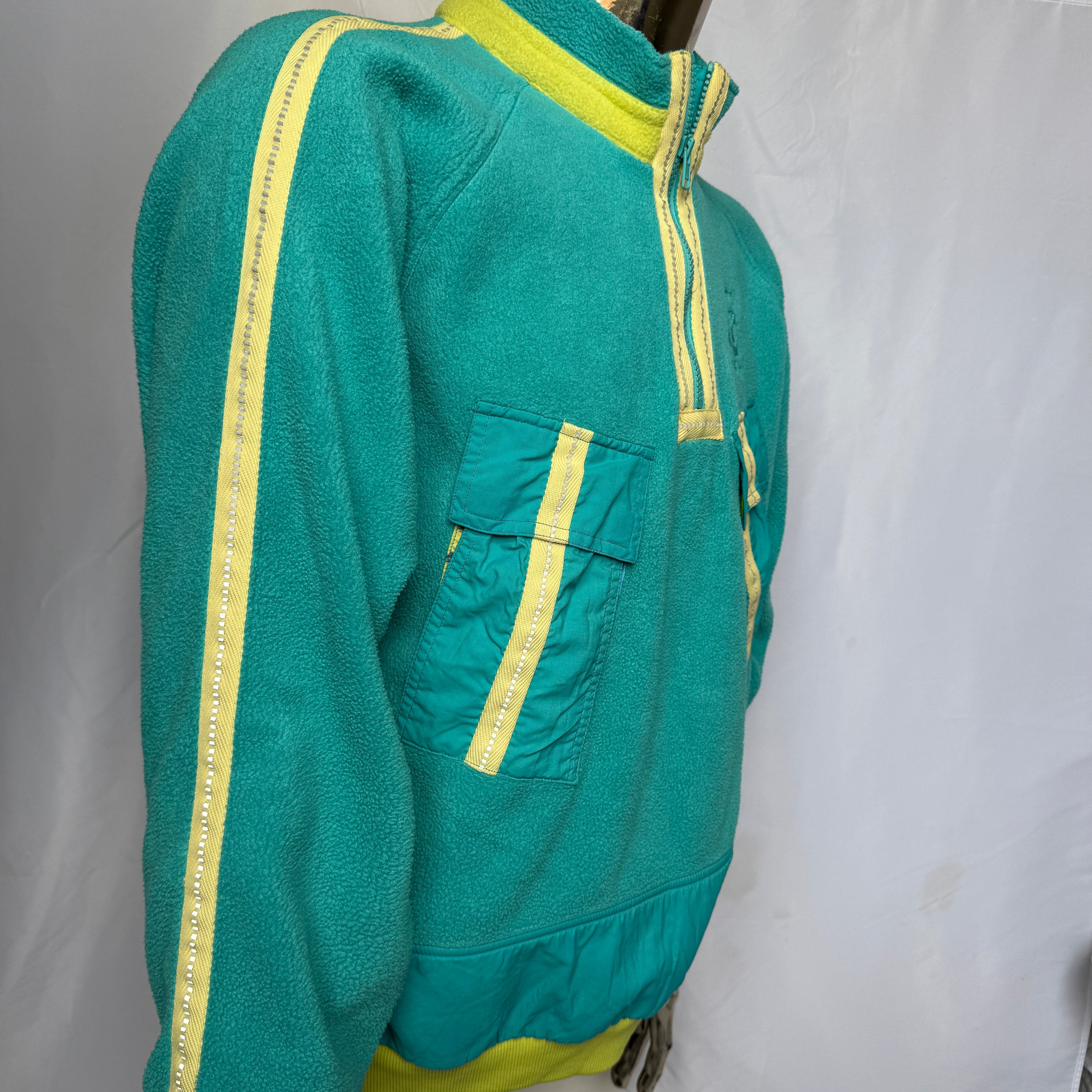 adidas 80er 90er Vintage Polarlite / Trekking Fleece Pullover / Hoodie – Colorblock – Gr. M