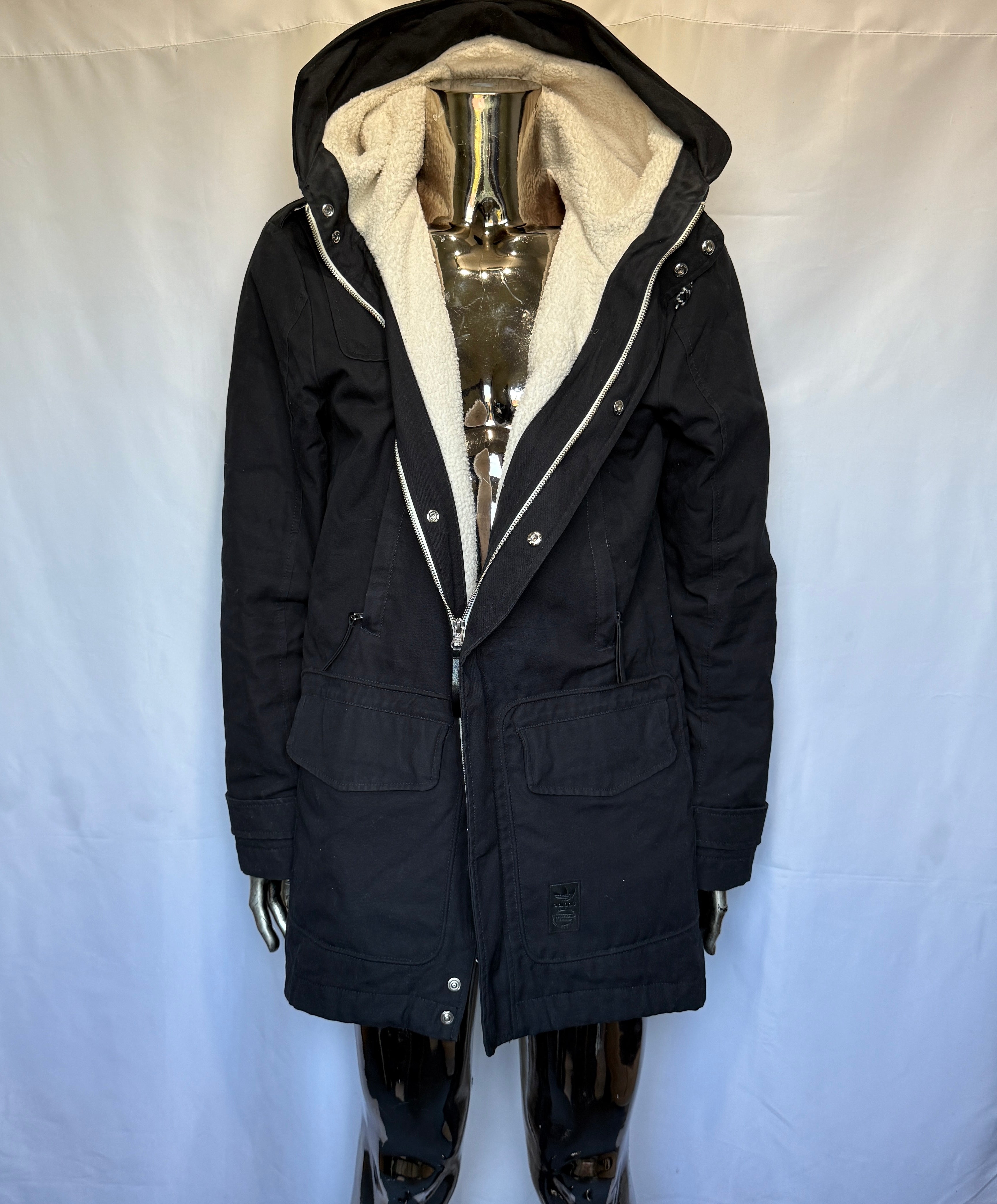 Adidas Jacke (Winterjacke / Übergangsjacke) Teddyfell Innenleben - Retro - Größe M