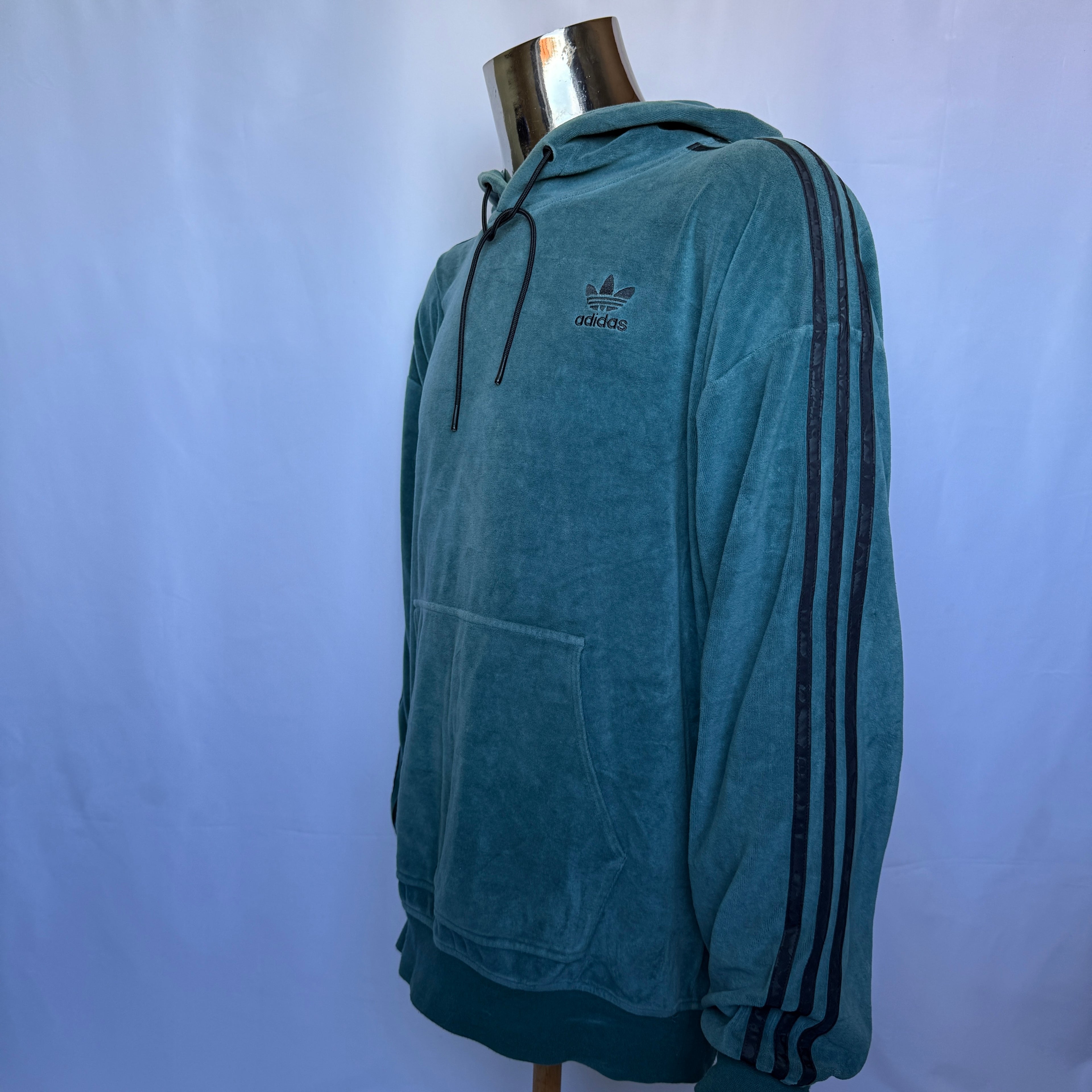 Adidas Velour/Samt Hoodie (Pullover / Sweatshirt) - Limited Retro – Größe M