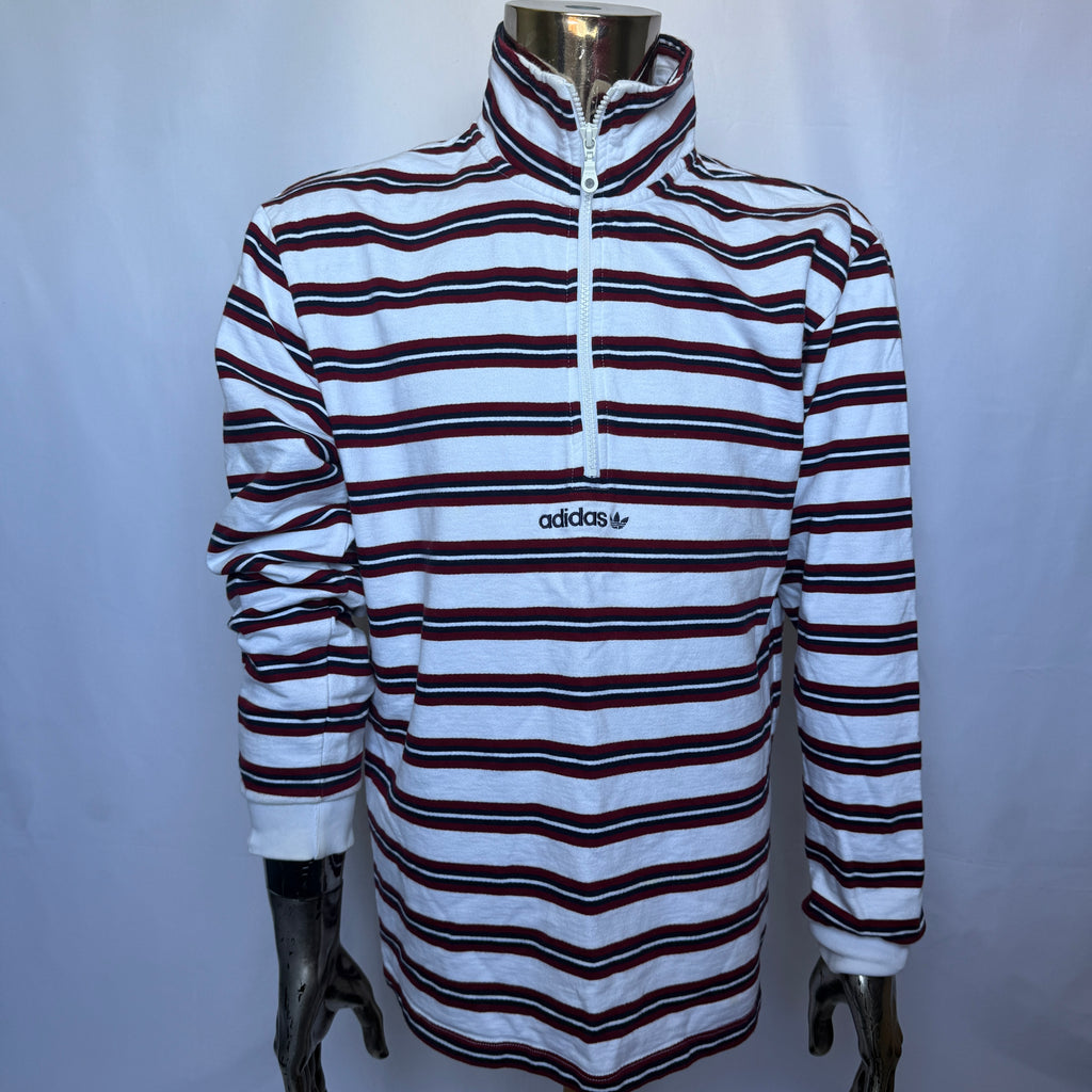 Adidas Longsleeve / Polo / Sweatshirt – Striped Retro Style – Größe M