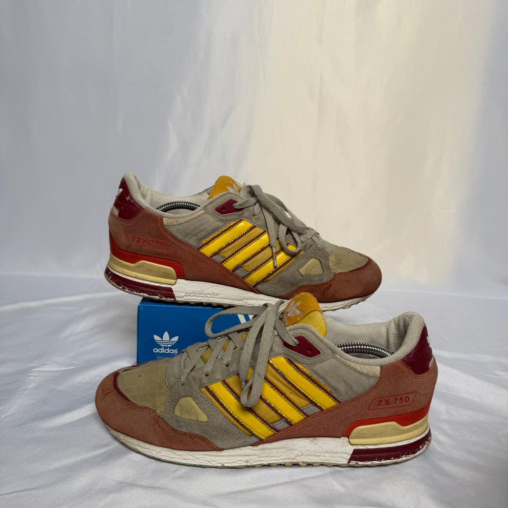 Adidas ZX 8000 (ca. 2009) – Gelb/Rot/Grau – Größe 45 1/3 (US 11)