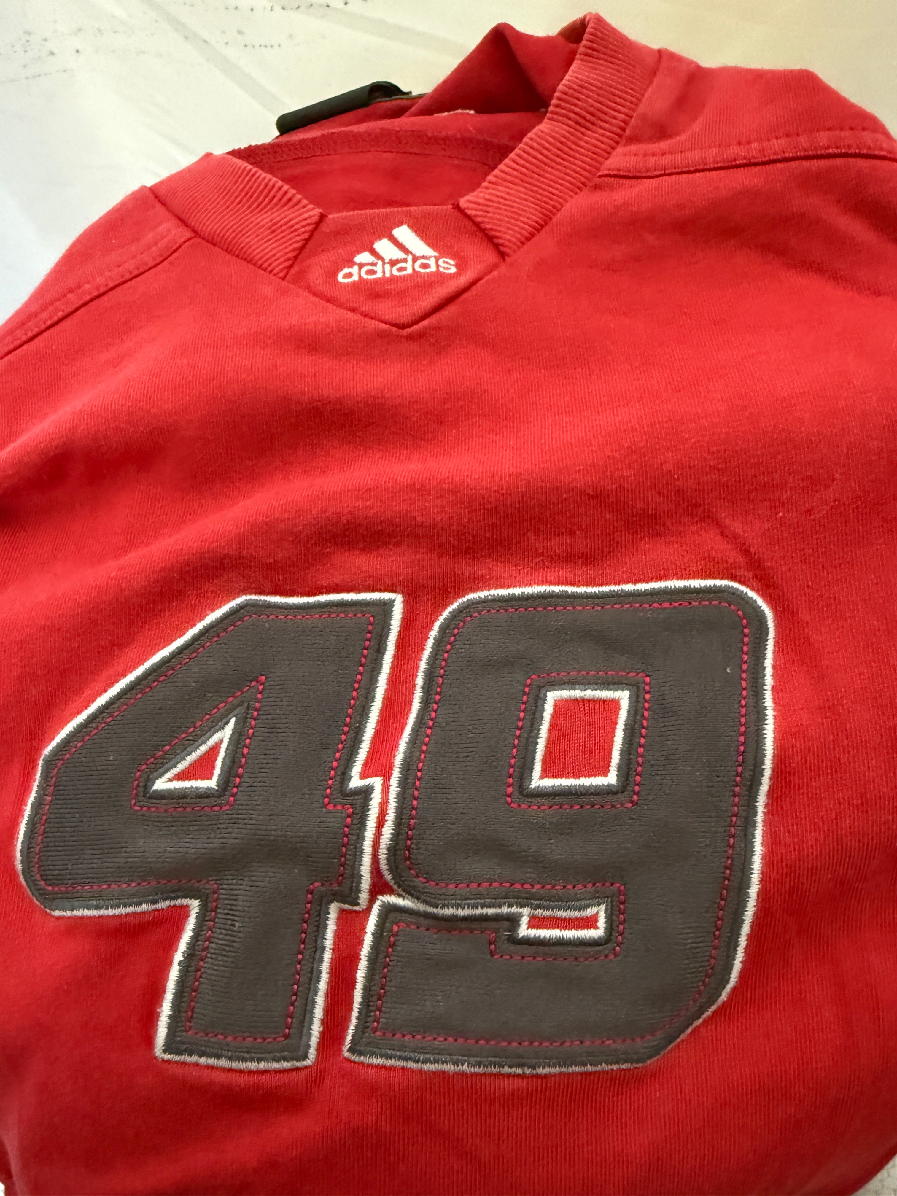 adidas 90er Vintage T-Shirt / Shirt – „49“ Patch Y2K – Gr. M