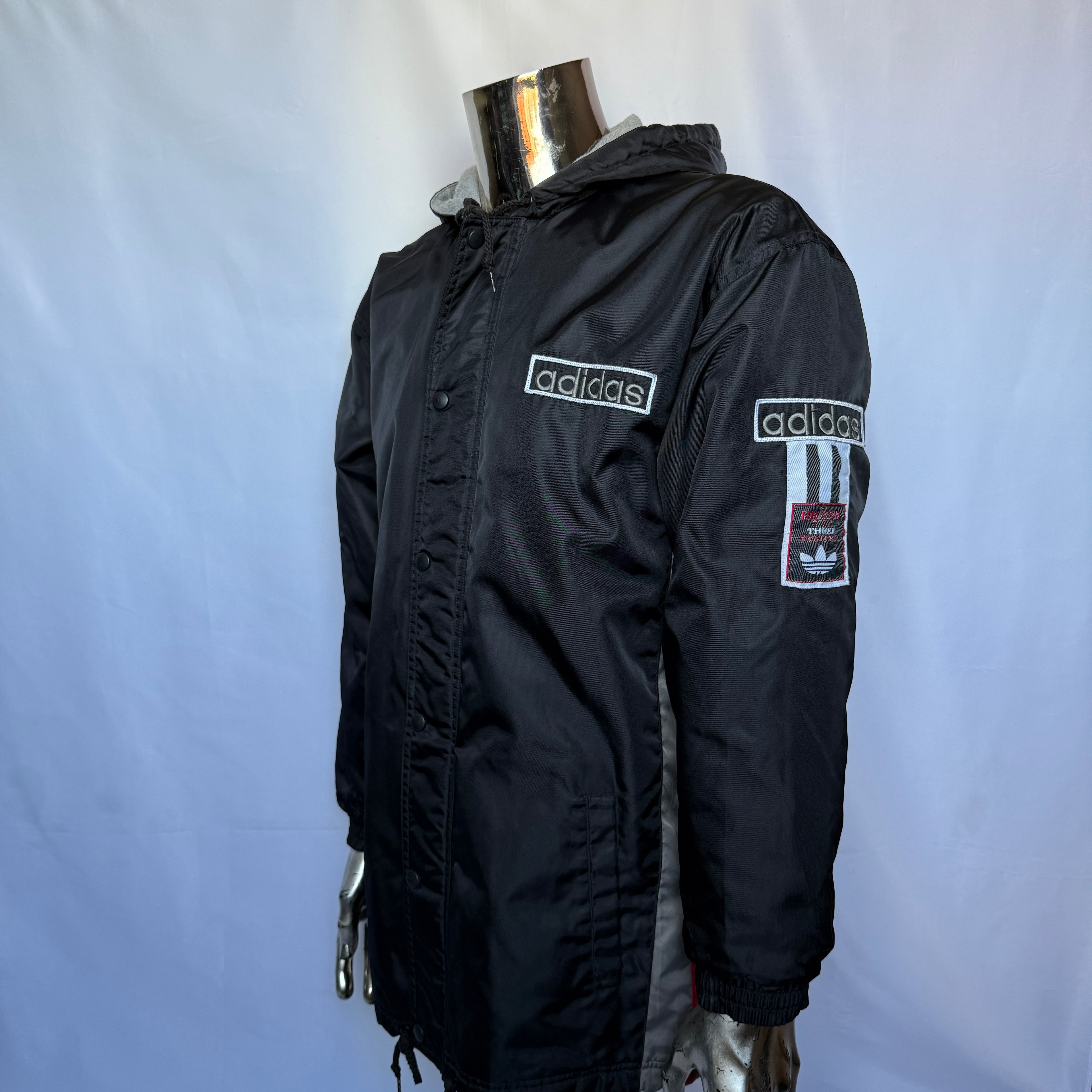 Adidas Coach Jacke / Herbst - Winterjacke– 90er Jahre Vintage - Größe XL