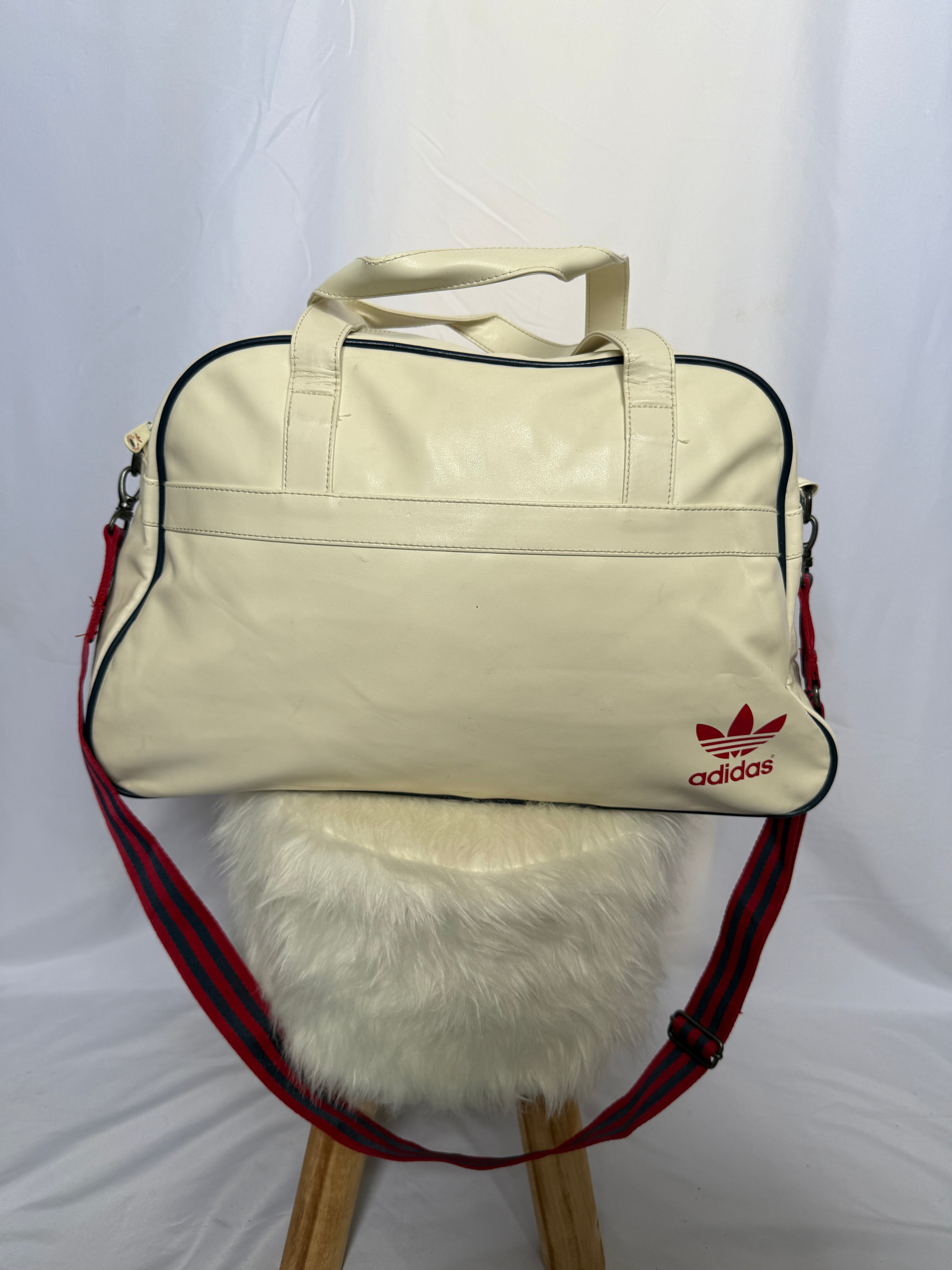 adidas Vintage Sporttasche / Tasche – Creme/Rot (Trefoil / Duffle Bag)