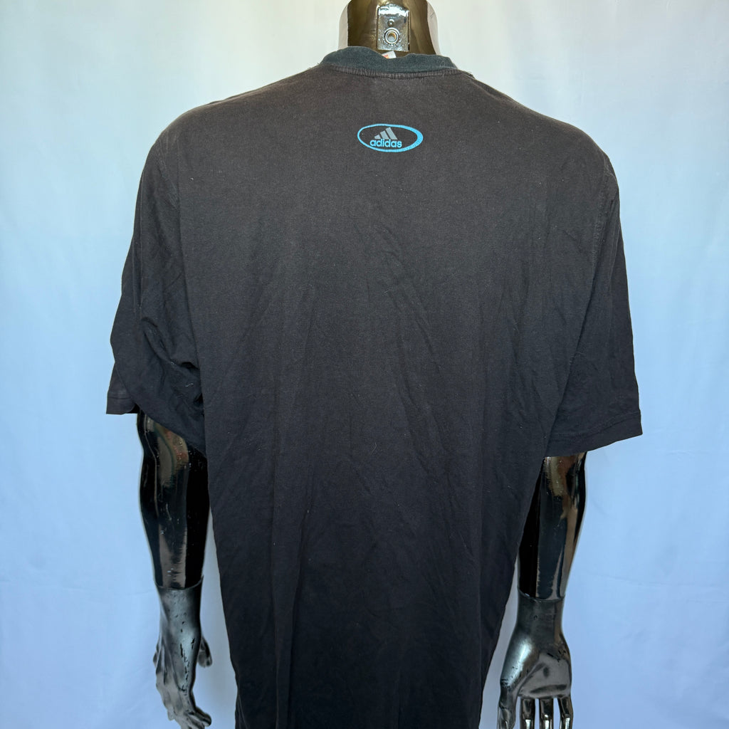 Adidas Performance T-Shirt – Oval Logo – späte 90er / frühe 00er Vintage - Größe L