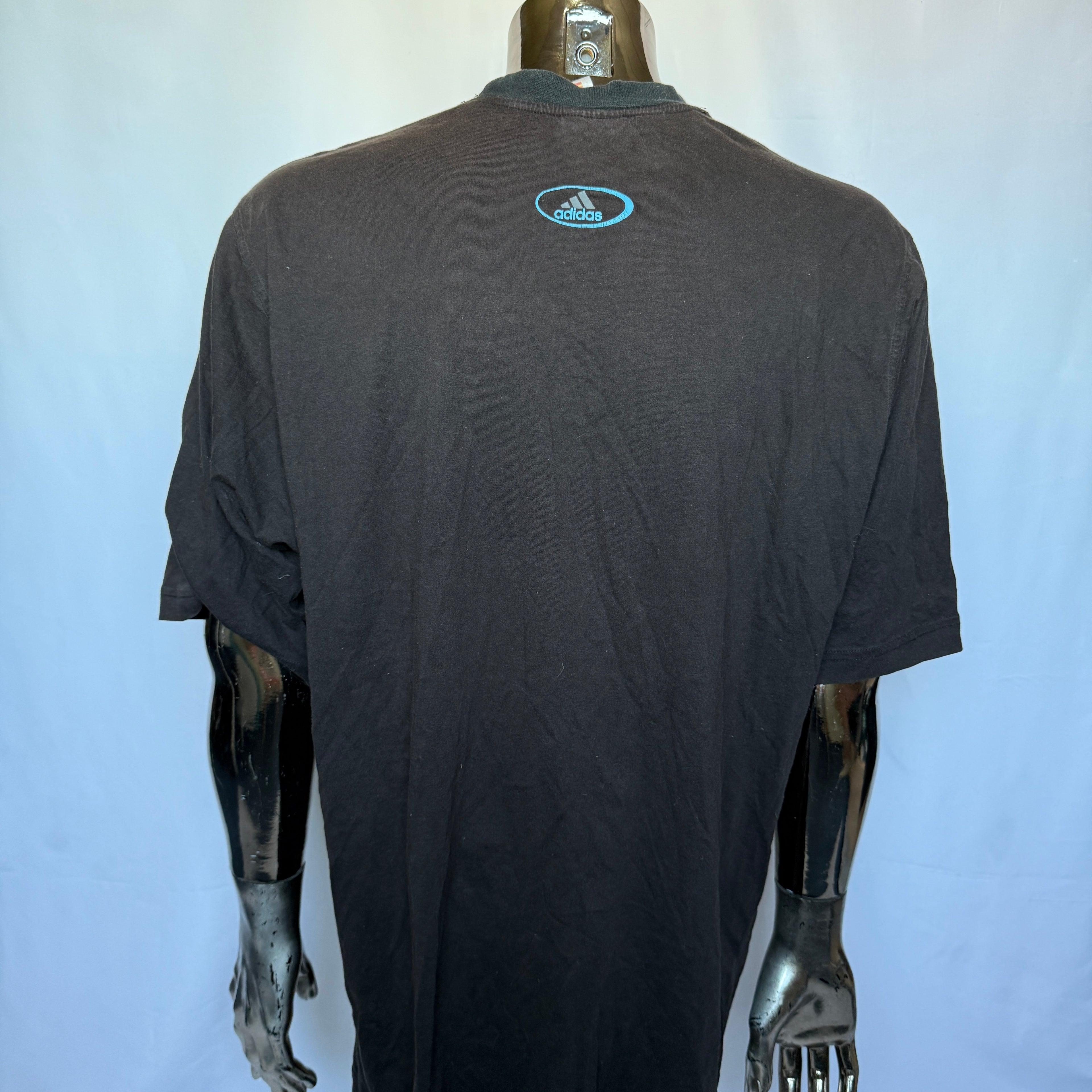 Adidas Performance T-Shirt – Oval Logo – späte 90er / frühe 00er Vintage - Größe L