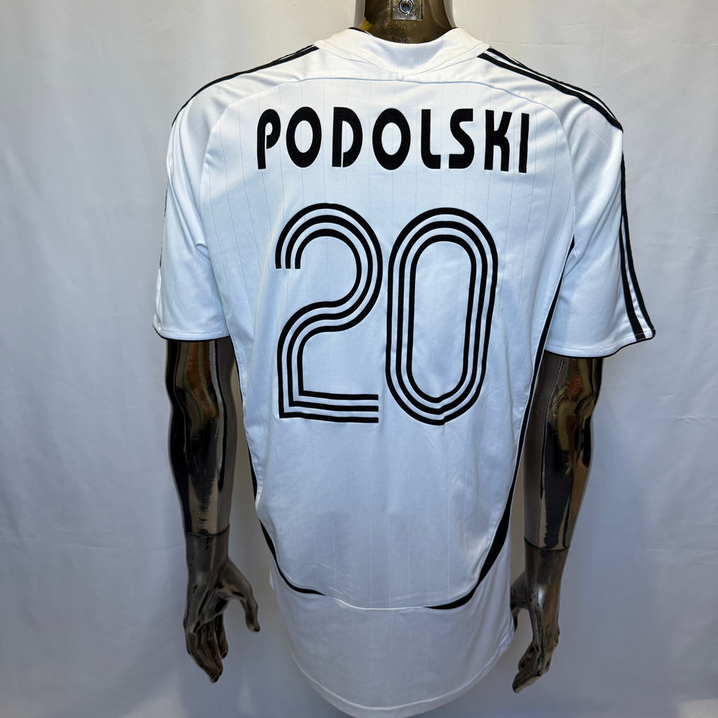 Adidas Deutschland Heimtrikot / T-Shirt – Lukas Podolski #20 – FIFA WM 2006 – Offizielle DFB-Version - Größe L