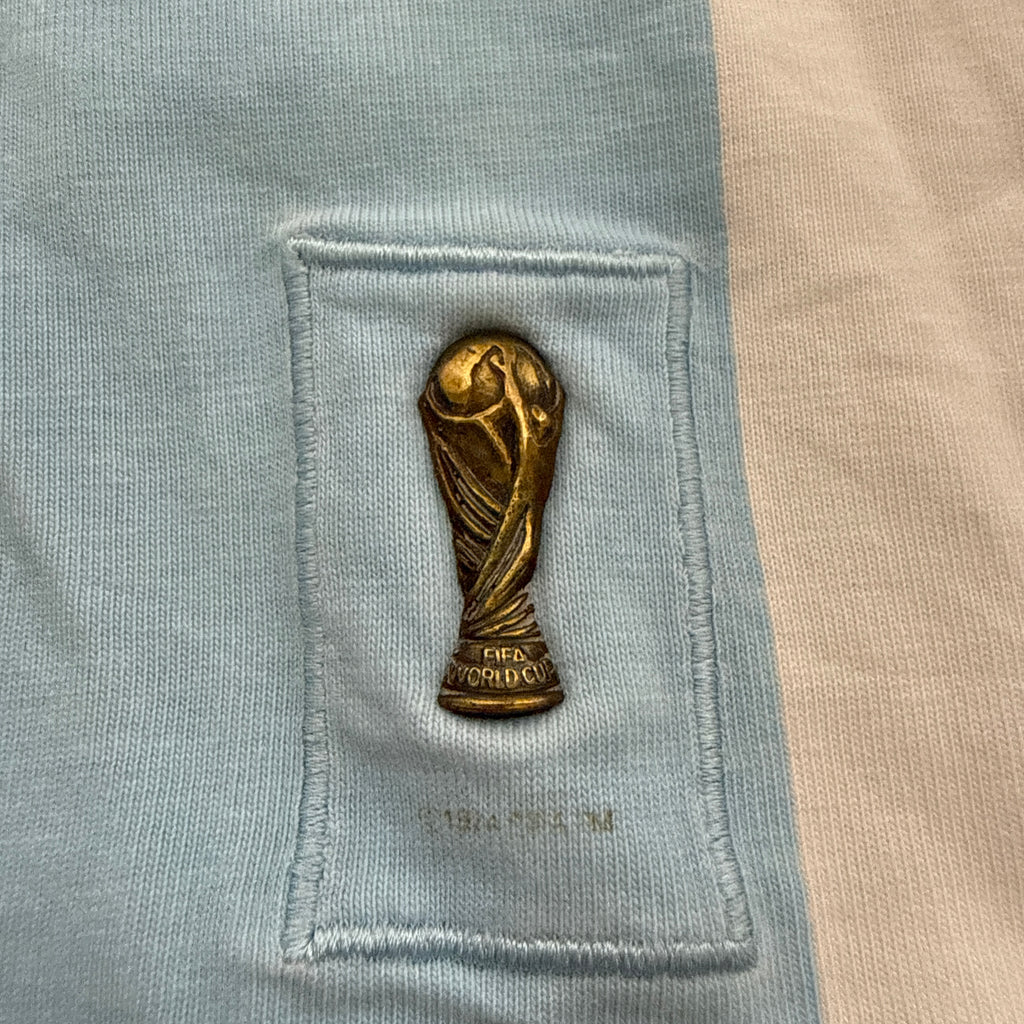 adidas Argentina Retro T-Shirt / Shirt – World Cup Detail (Metall Pokal) – Gr. S