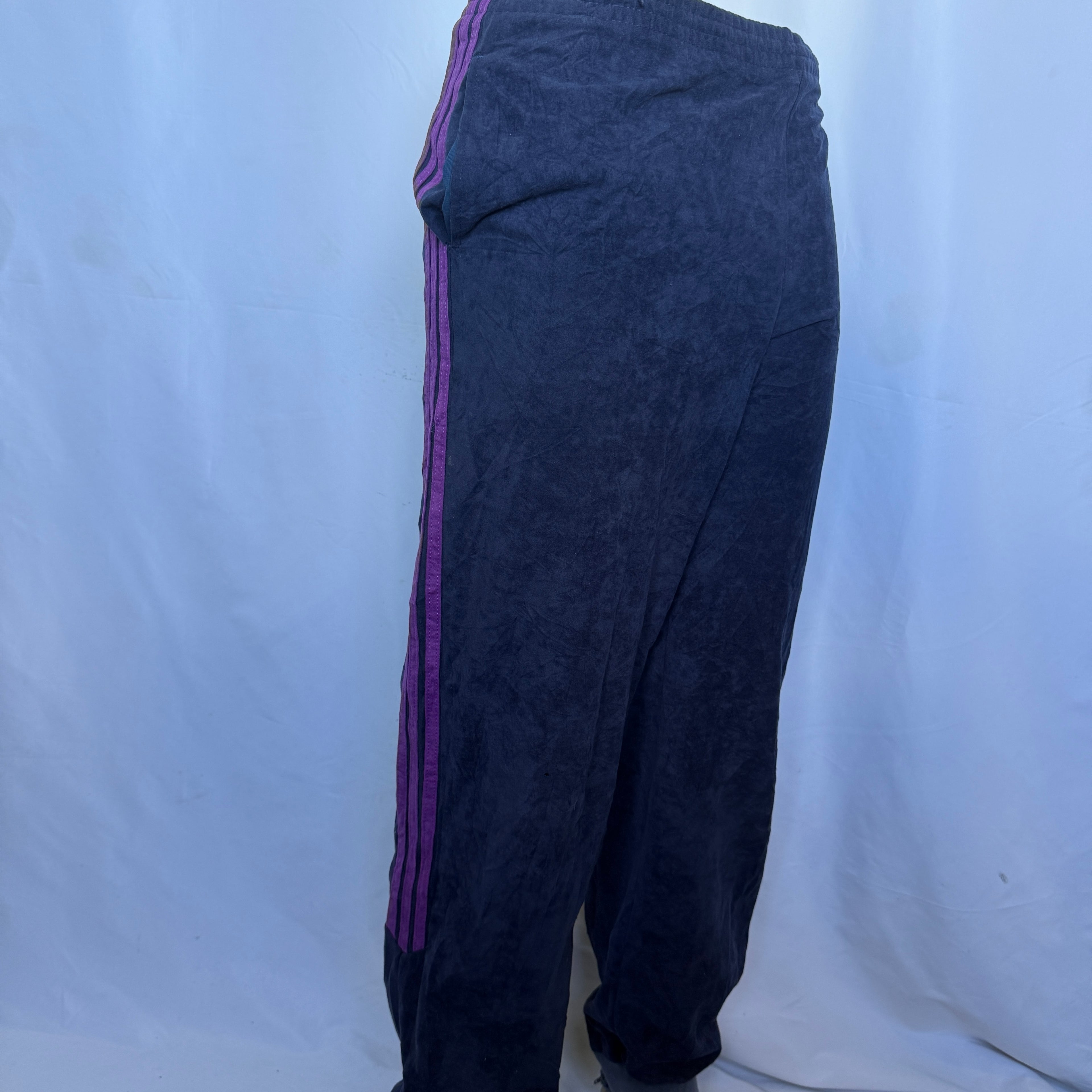 adidas Vintage Track Pants – Big Side Logo Patch – Trefoil – 3-Stripes – Gr. L