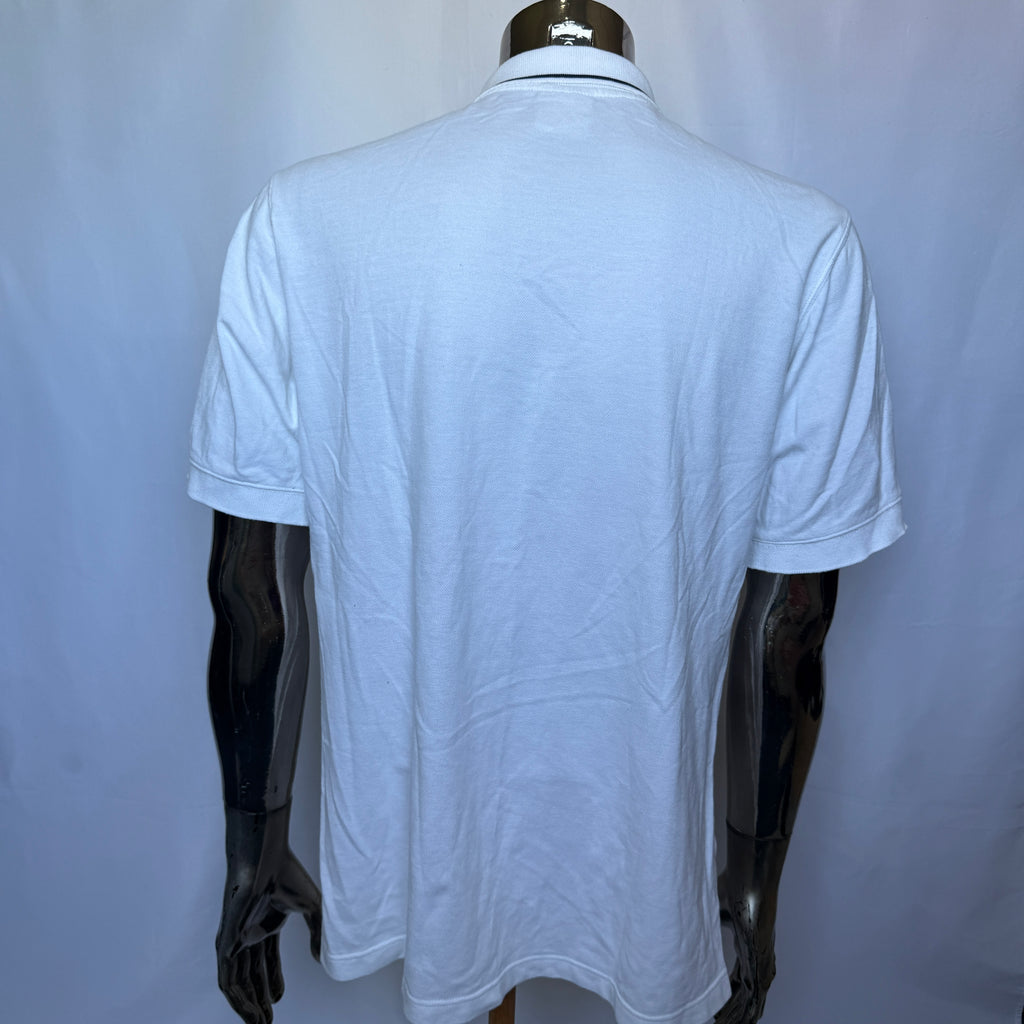 Adidas Polo Shirt – Classic White Minimal – frühe 00er Jahre Vintage - Größe L