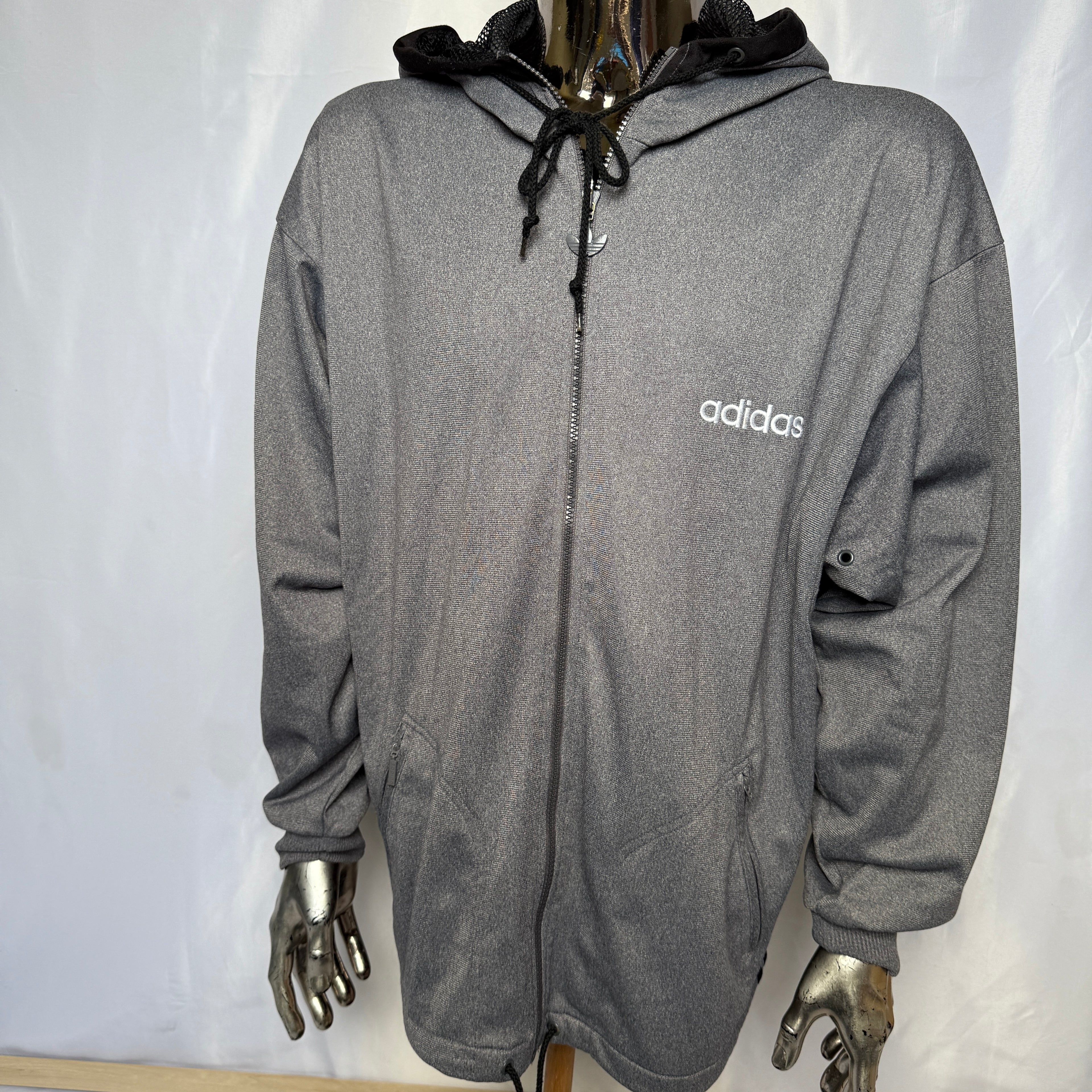 Adidas Zip-Hoodie (Pullover / Jacke) – späte 90er Vintage - Größe L