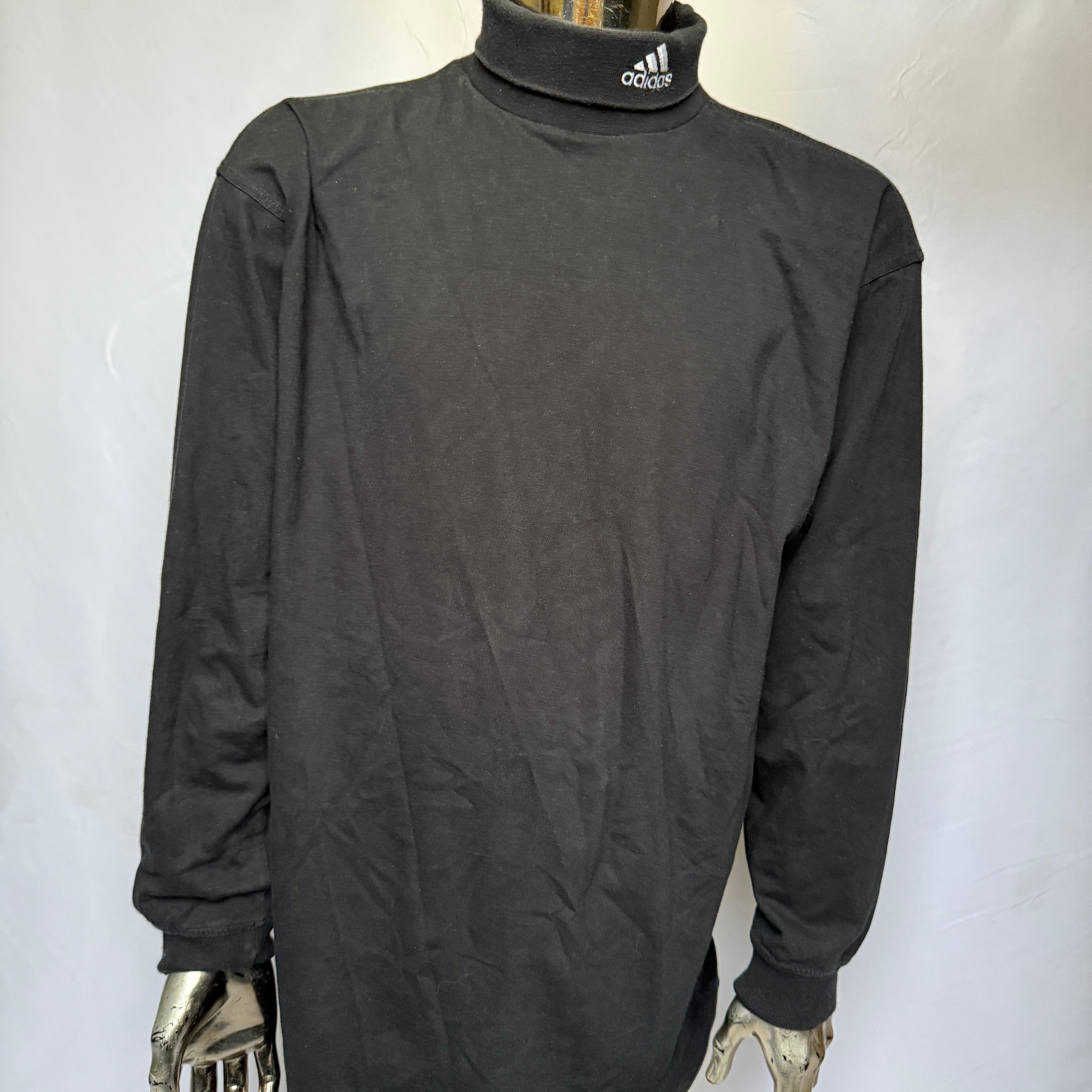 adidas 90er Vintage Rollkragen / Pullover Longsleeve – Gr. L