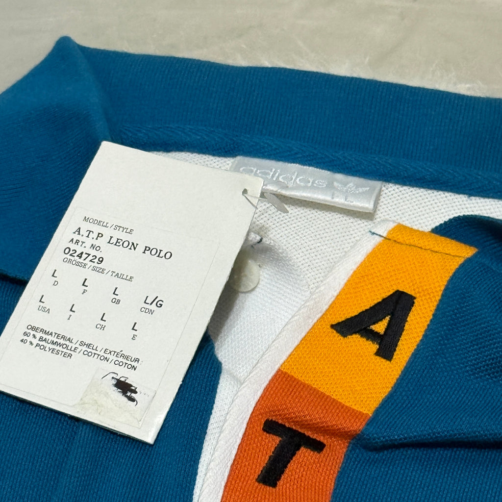 Adidas ATP Tour Polo – „Leon Polo“ (Deadstock mit Hangtag) - 90er Vintage - Größe L