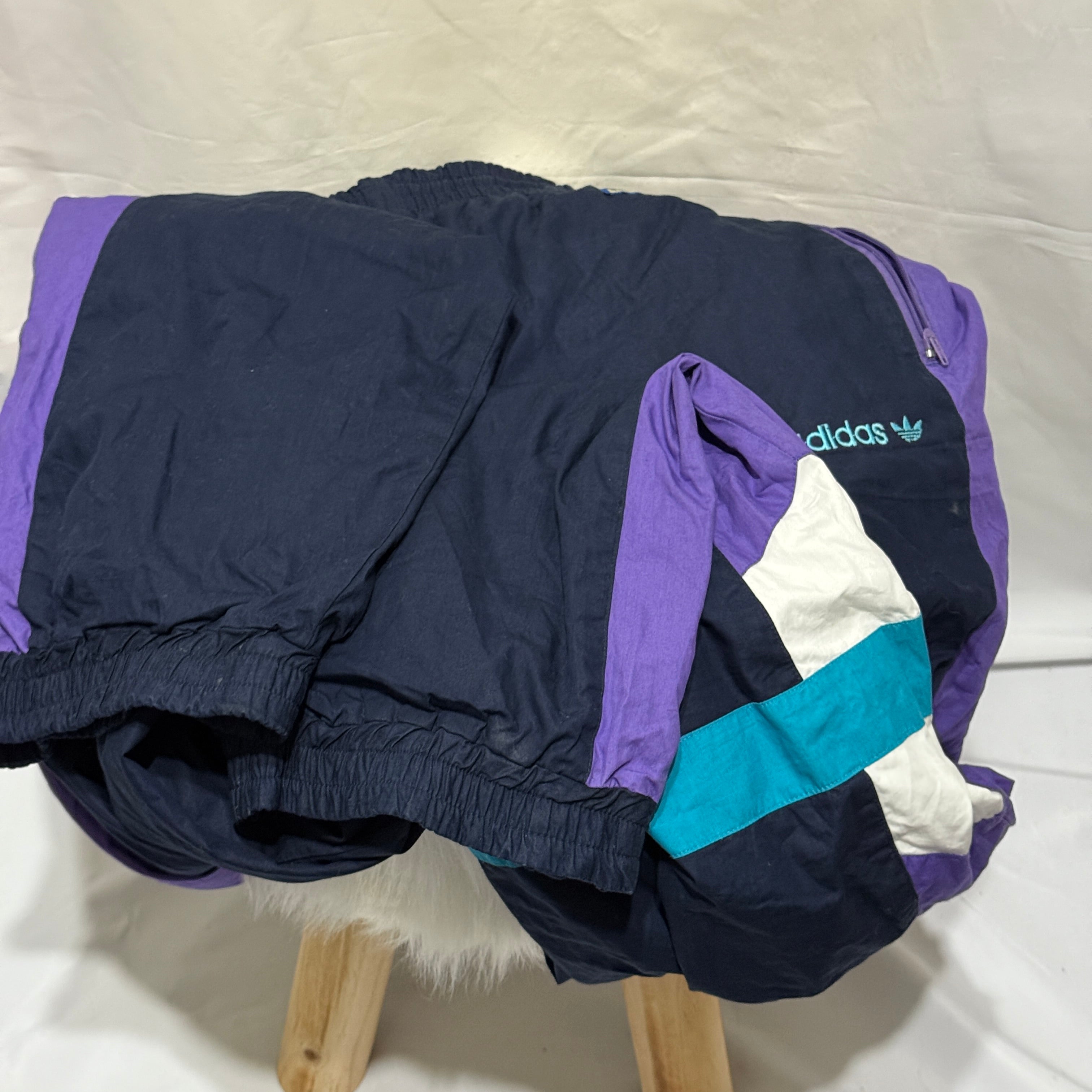 Adidas Originals Nylon Jogginghose / Trainingshose - frühe 90er Jahre Vintage - Größe L