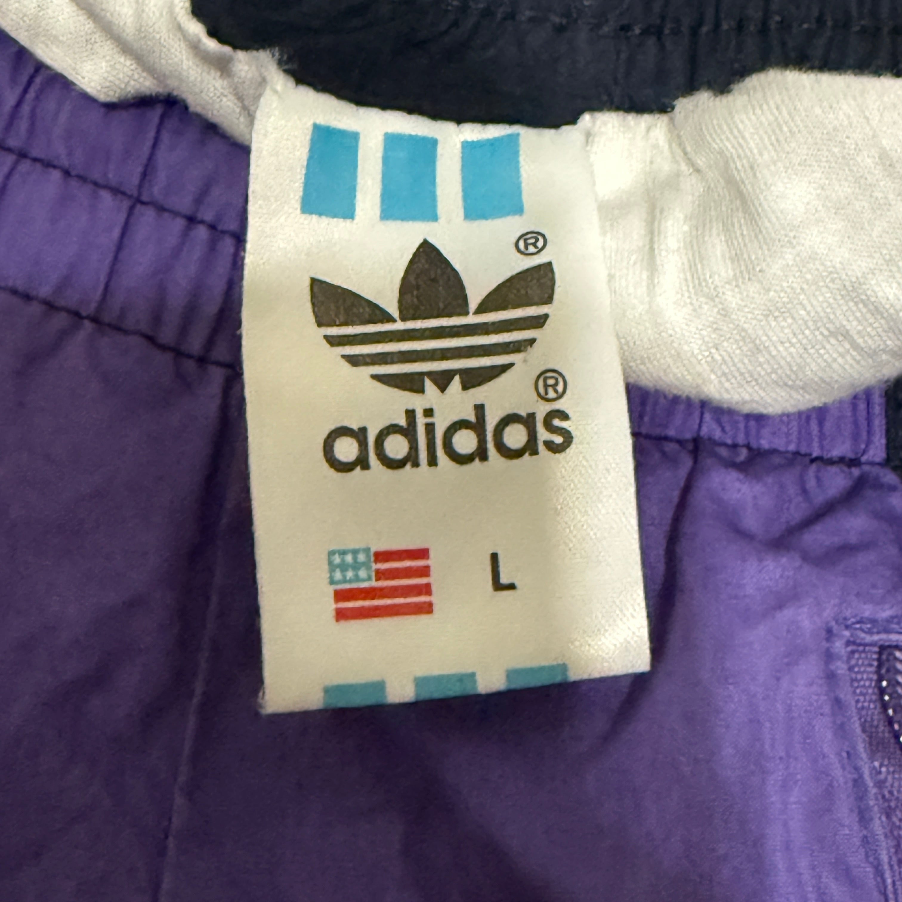 Adidas Originals Nylon Jogginghose / Trainingshose - frühe 90er Jahre Vintage - Größe L