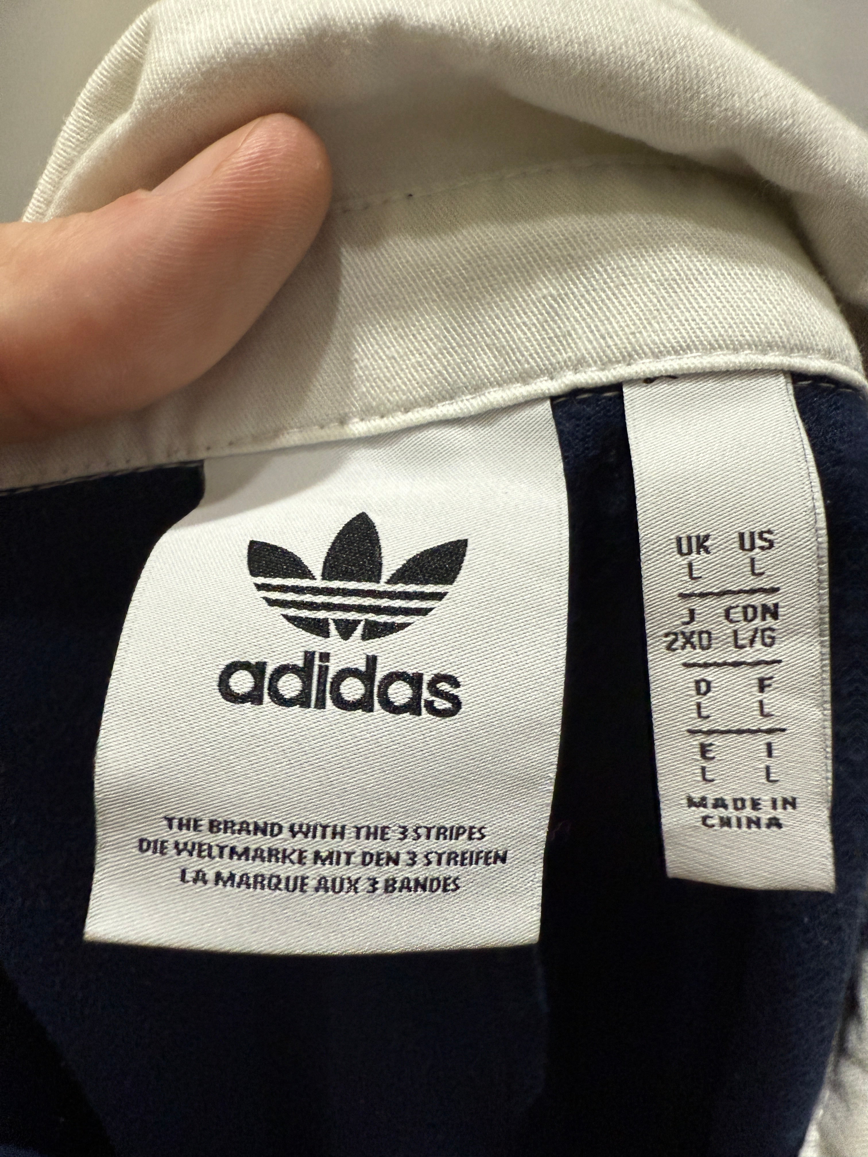 Adidas Originals Longsleeve Polo – Two-Tone College Style – Größe L