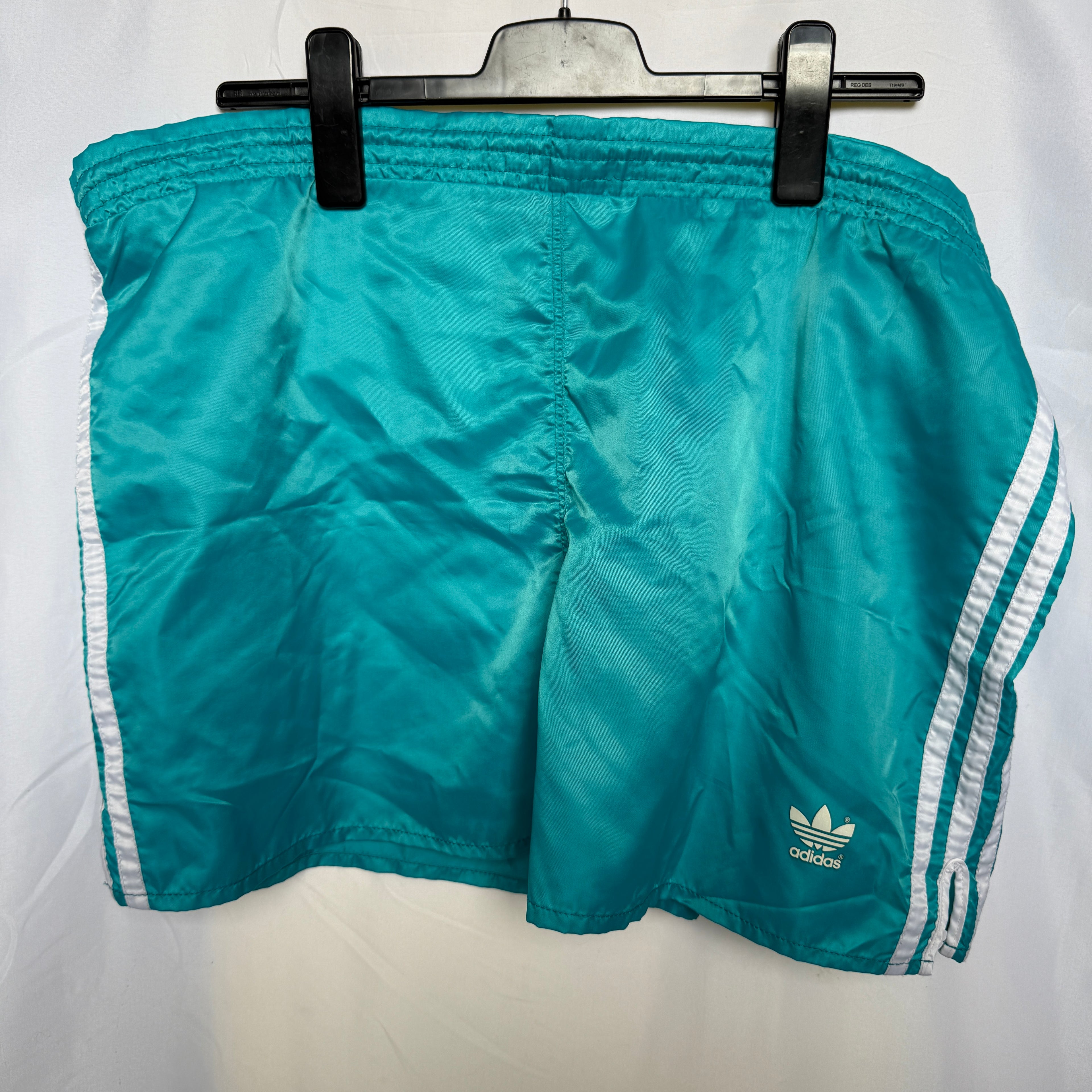 adidas 70er 80er Vintage Shorts Sprinter Hose – Glanz / Satin Rarität– Gr. M-L