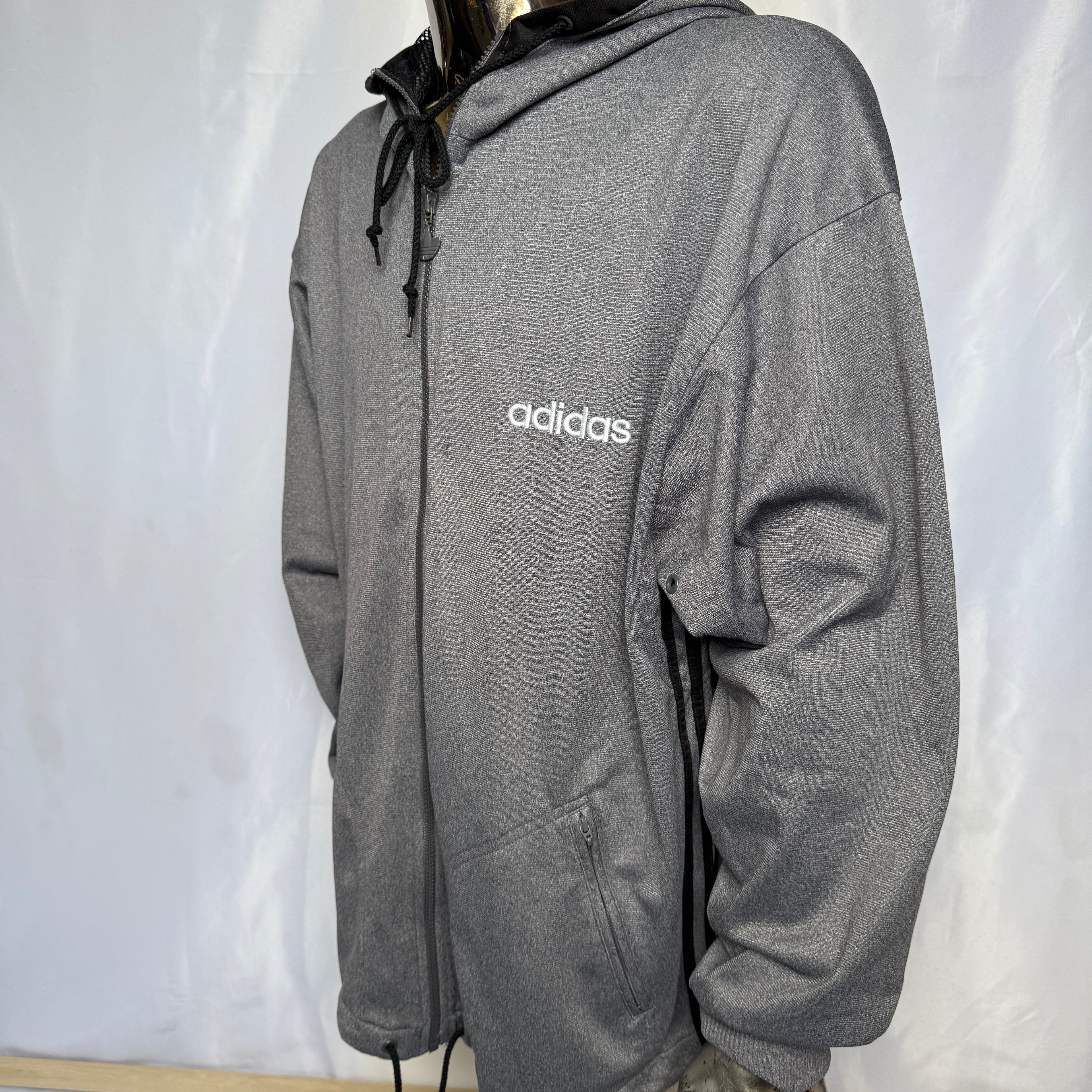 Adidas Zip-Hoodie (Pullover / Jacke) – späte 90er Vintage - Größe L